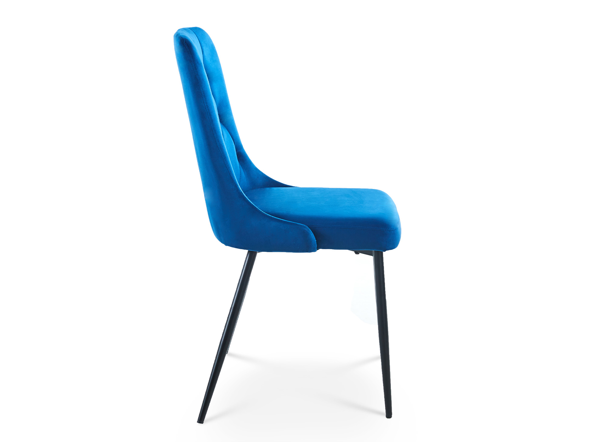 Lot de 4 chaises design en velours bleu OLVEA