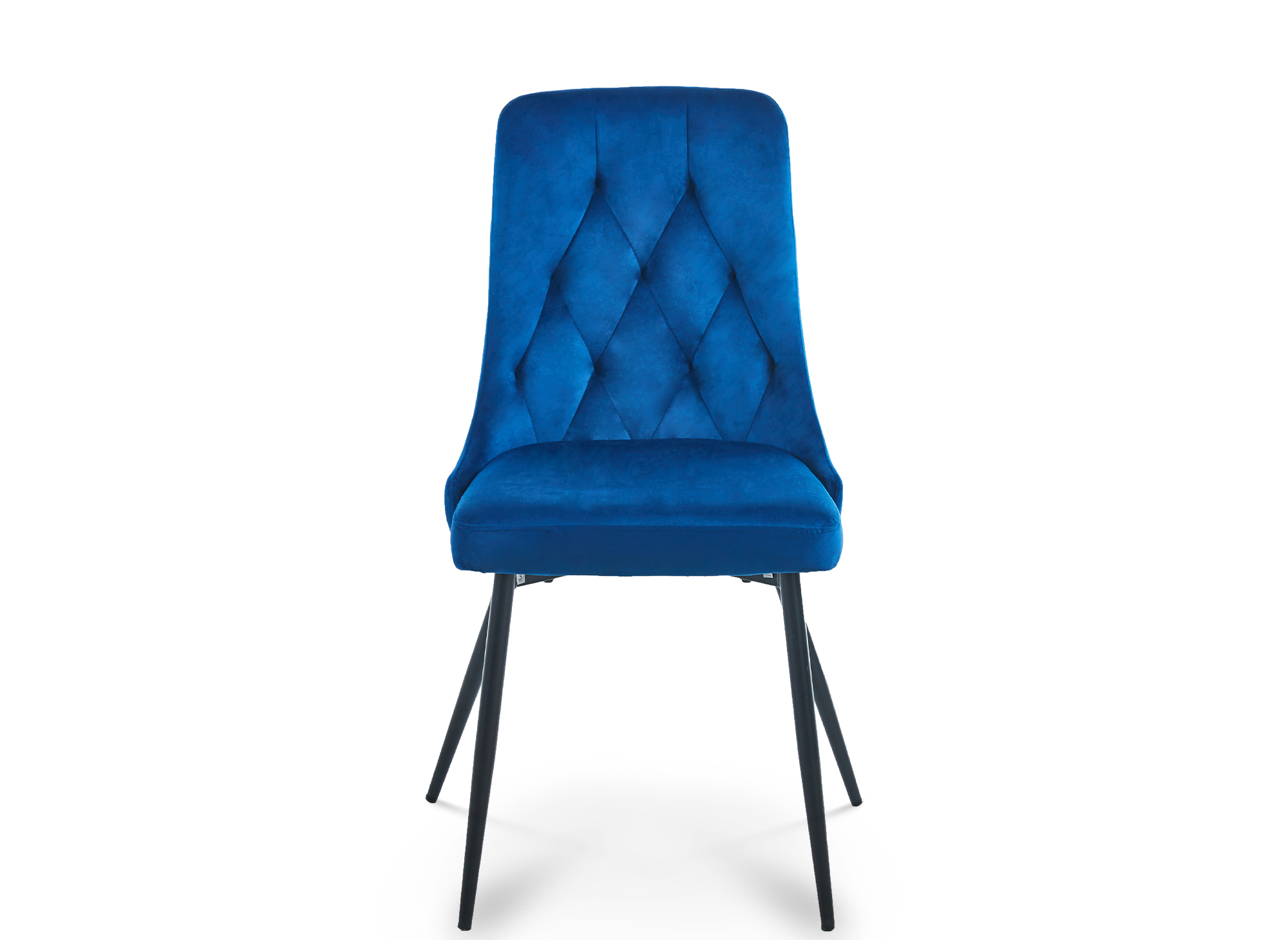 Lot de 4 chaises design en velours bleu OLVEA