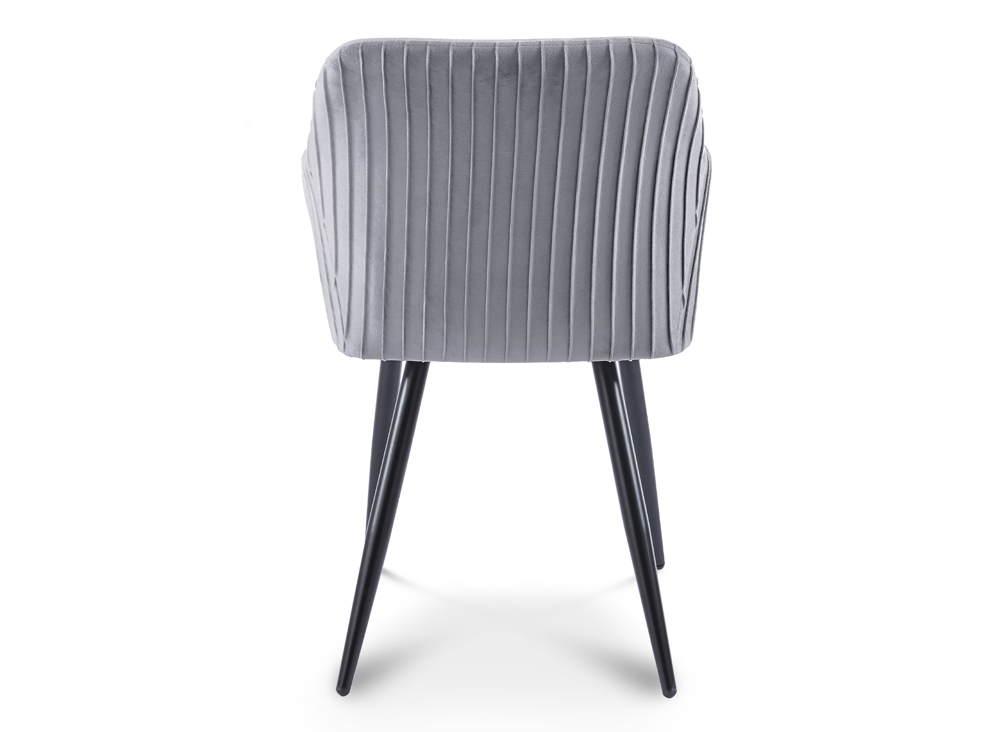 Lot de 2 chaises en velours gris pieds en métal noir DEVOR