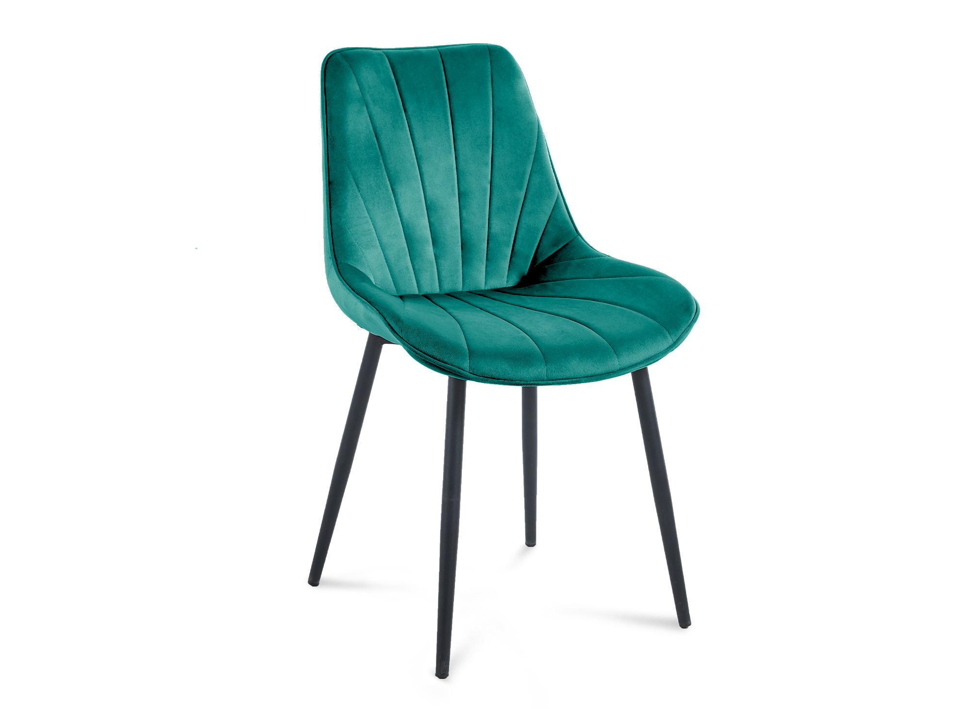 Lot de 4 chaises design en velours vert ELOVA