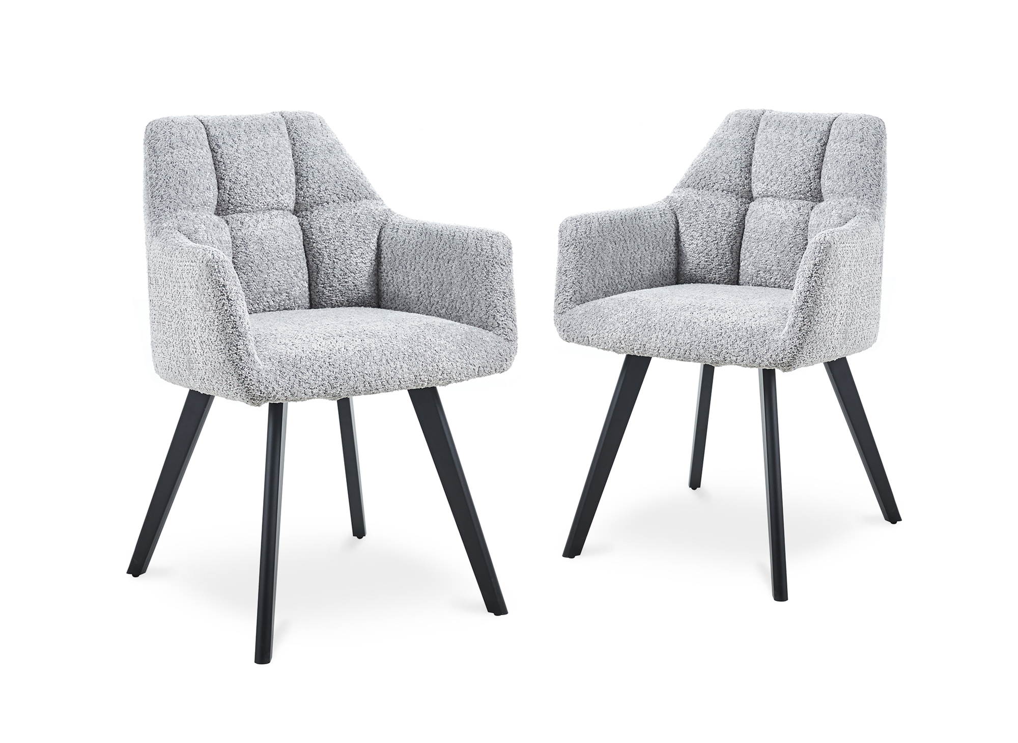 Lot de 2 chaises avec accoudoirs effet peau de mouton gris clair ESPERA