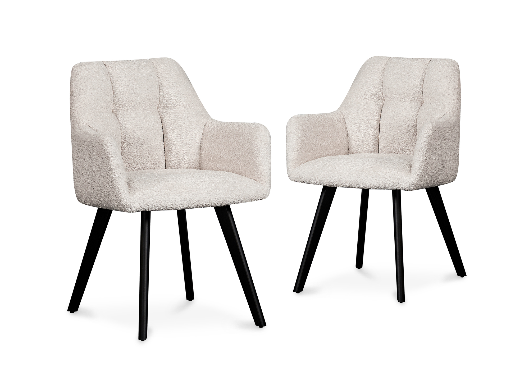 Lot de 2 chaises avec accoudoirs effet peau de mouton beige ESPERA