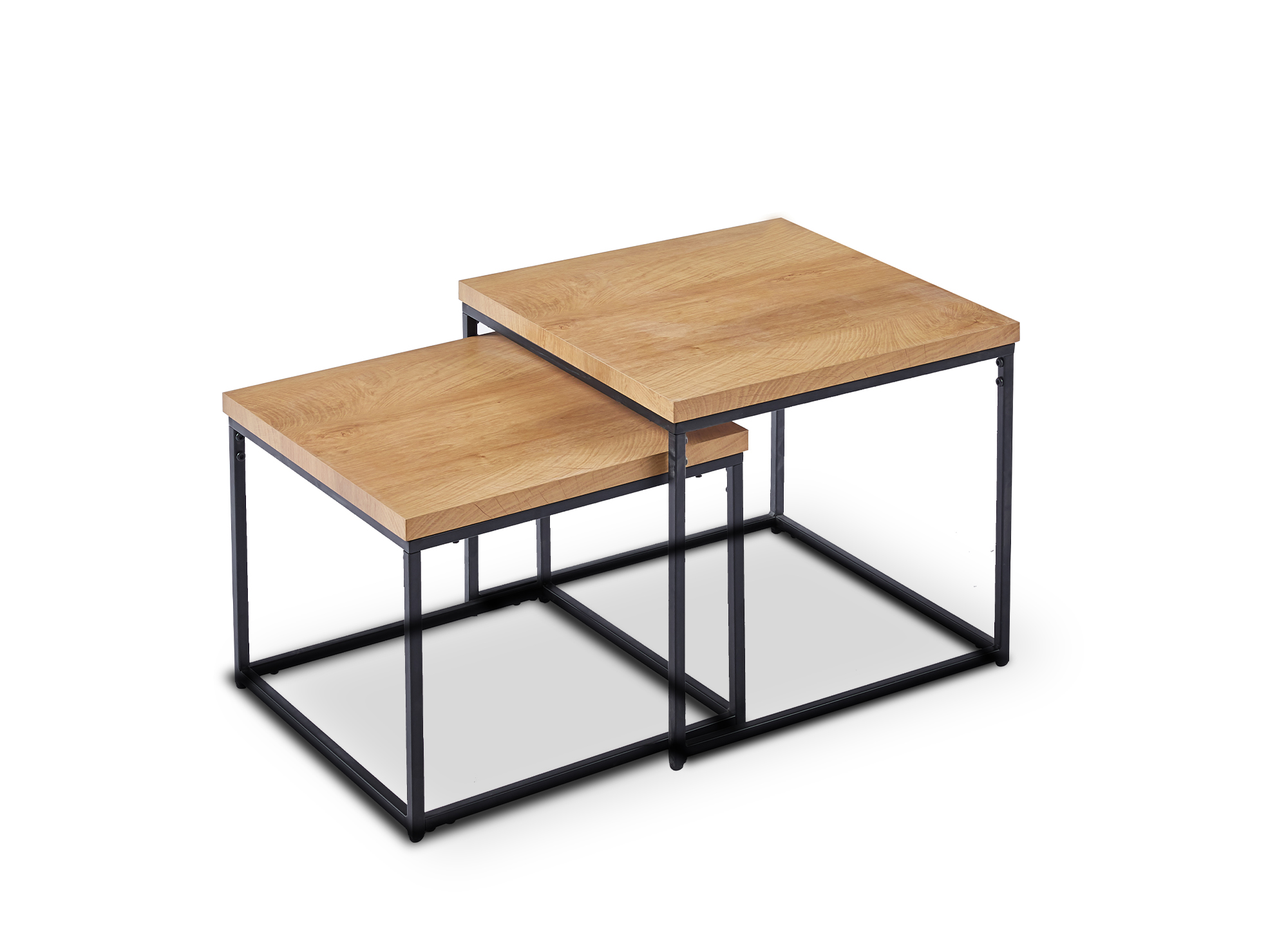 Lot de 2 tables basses gigognes carrés design SOLITA