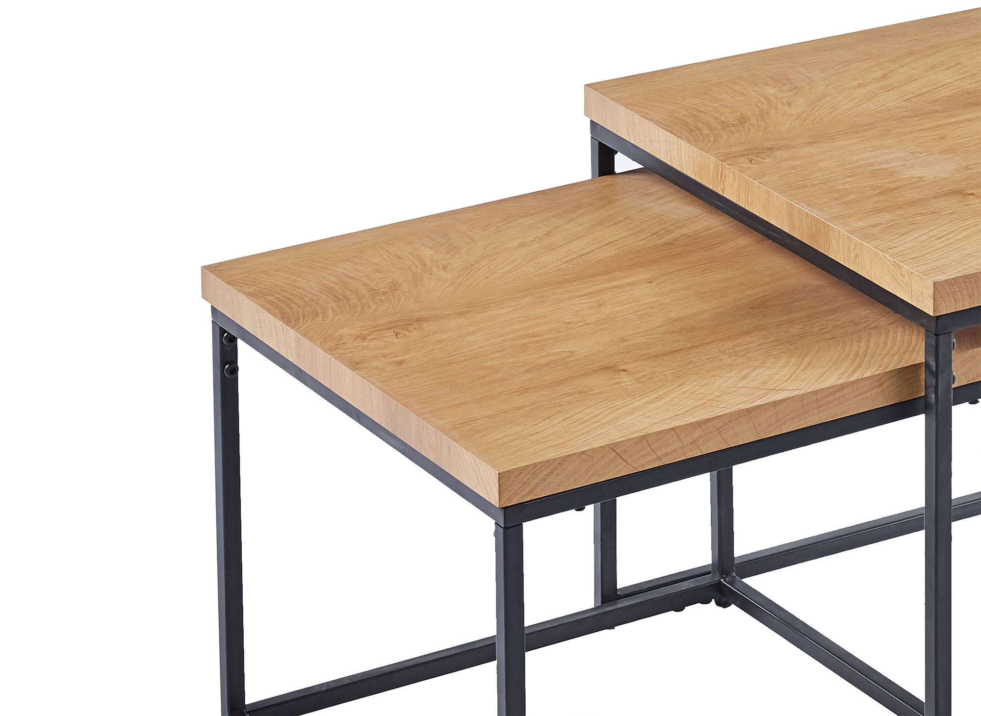 Lot de 2 tables basses gigognes carrés design SOLITA