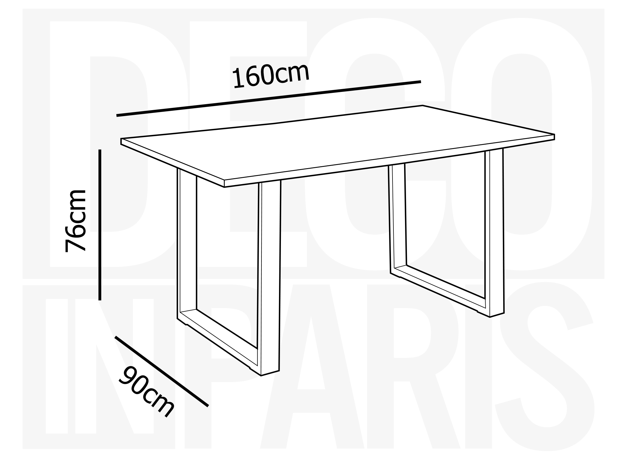 Table à manger rectangulaire couleur chêne LINE