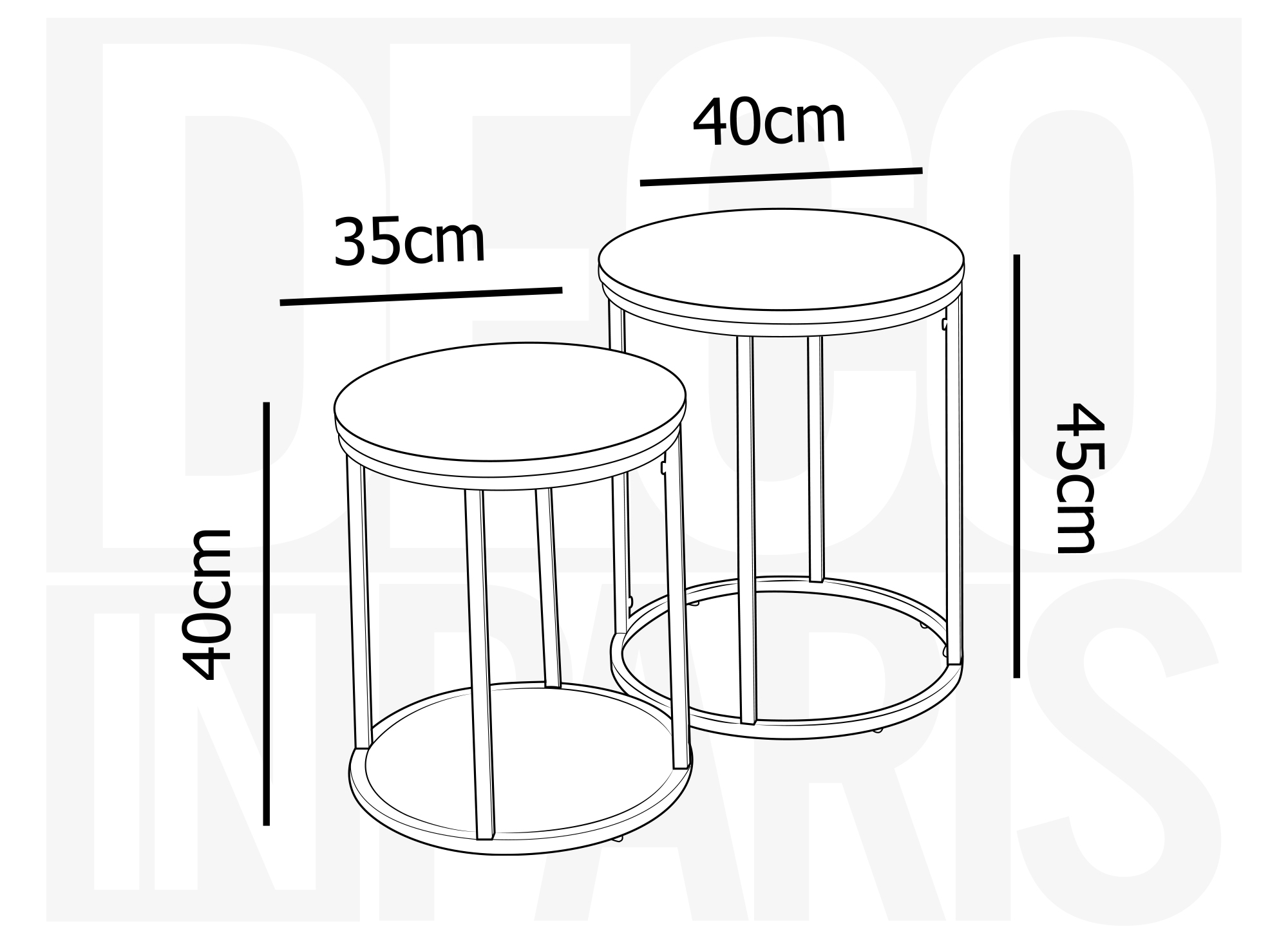 Lot de 2 tables basses rondes design INDRA