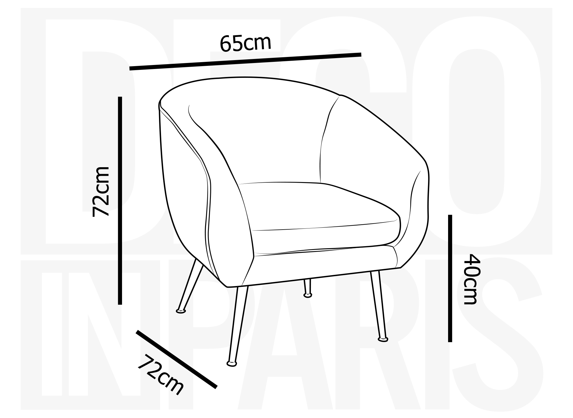 Fauteuil cabriolet tissu bouclette blanc TRECY