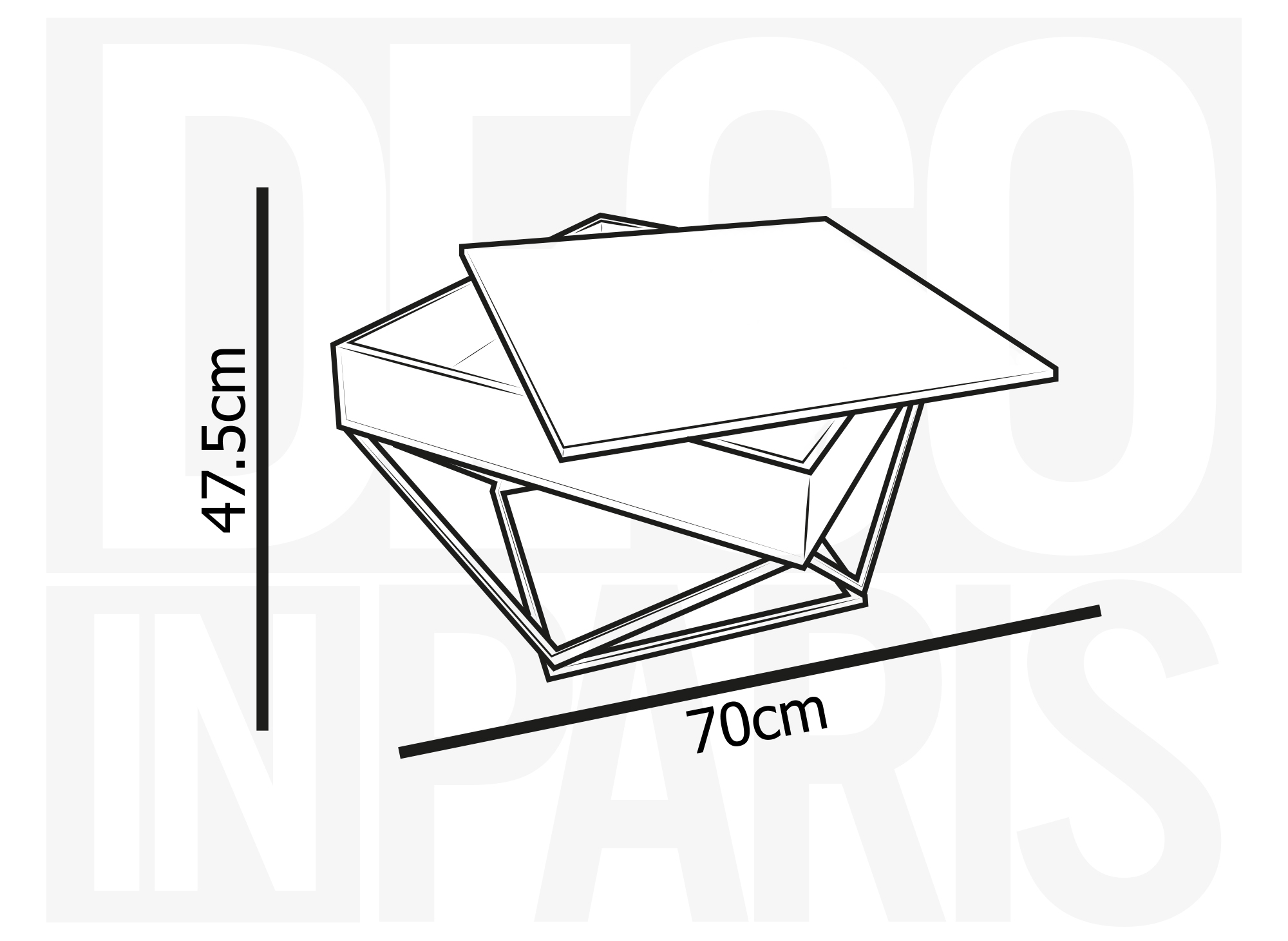 Table basse en bois avec plateau pivotant en verre trempé noir et pieds métal ZELIE