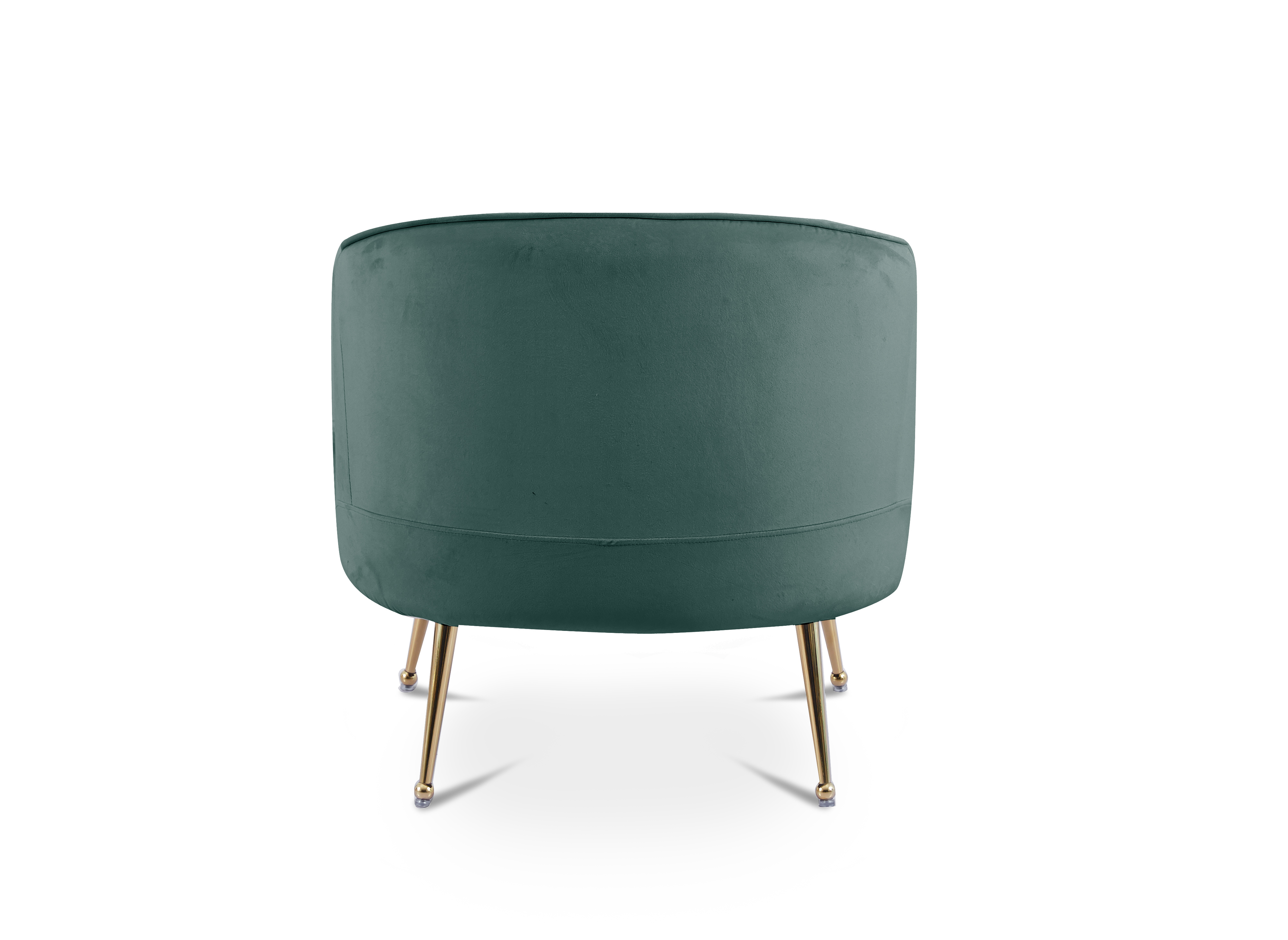 Fauteuil cabriolet en velours vert pieds doré TRECY