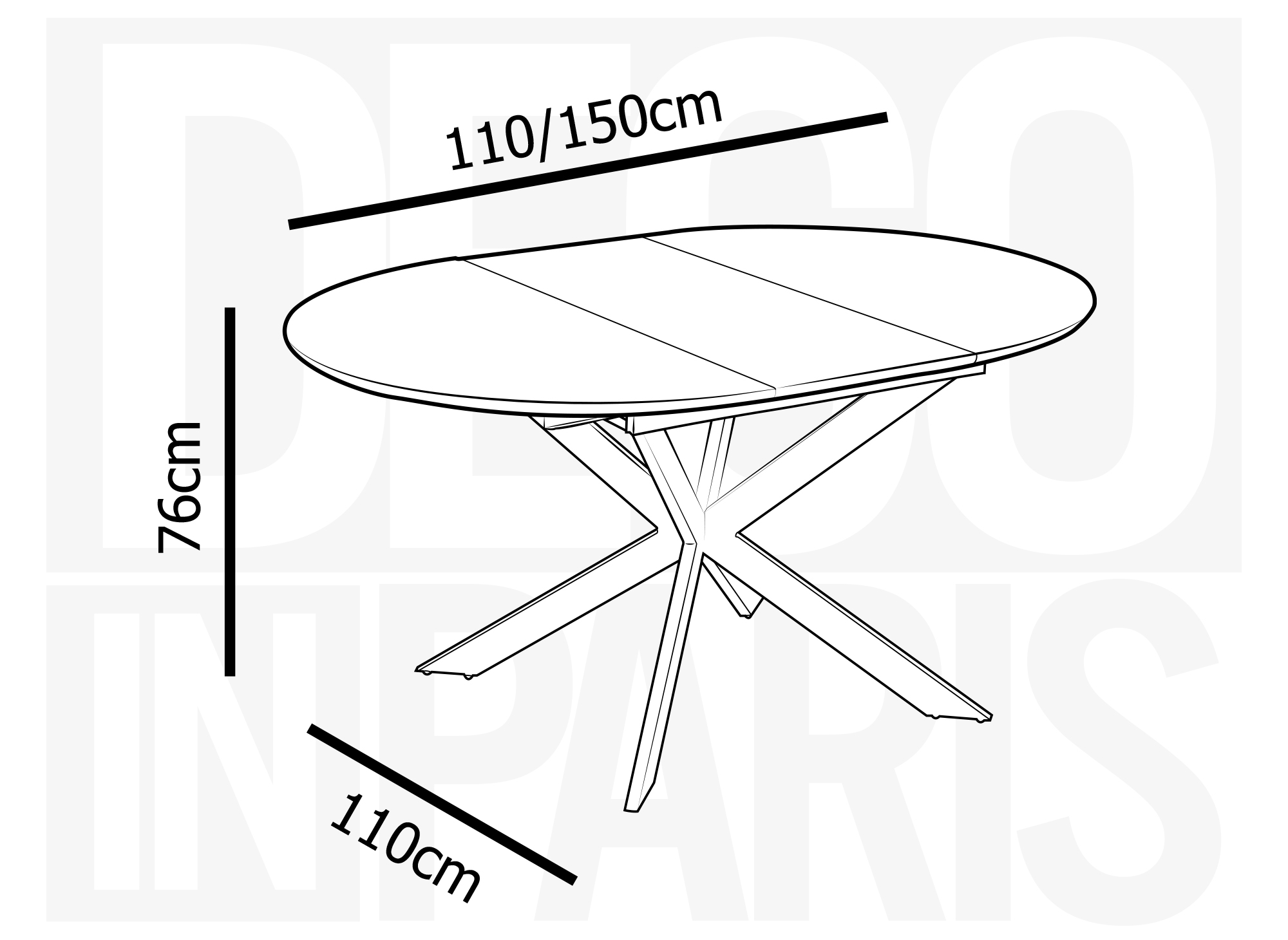 Table à manger ronde extensible noir KOBY