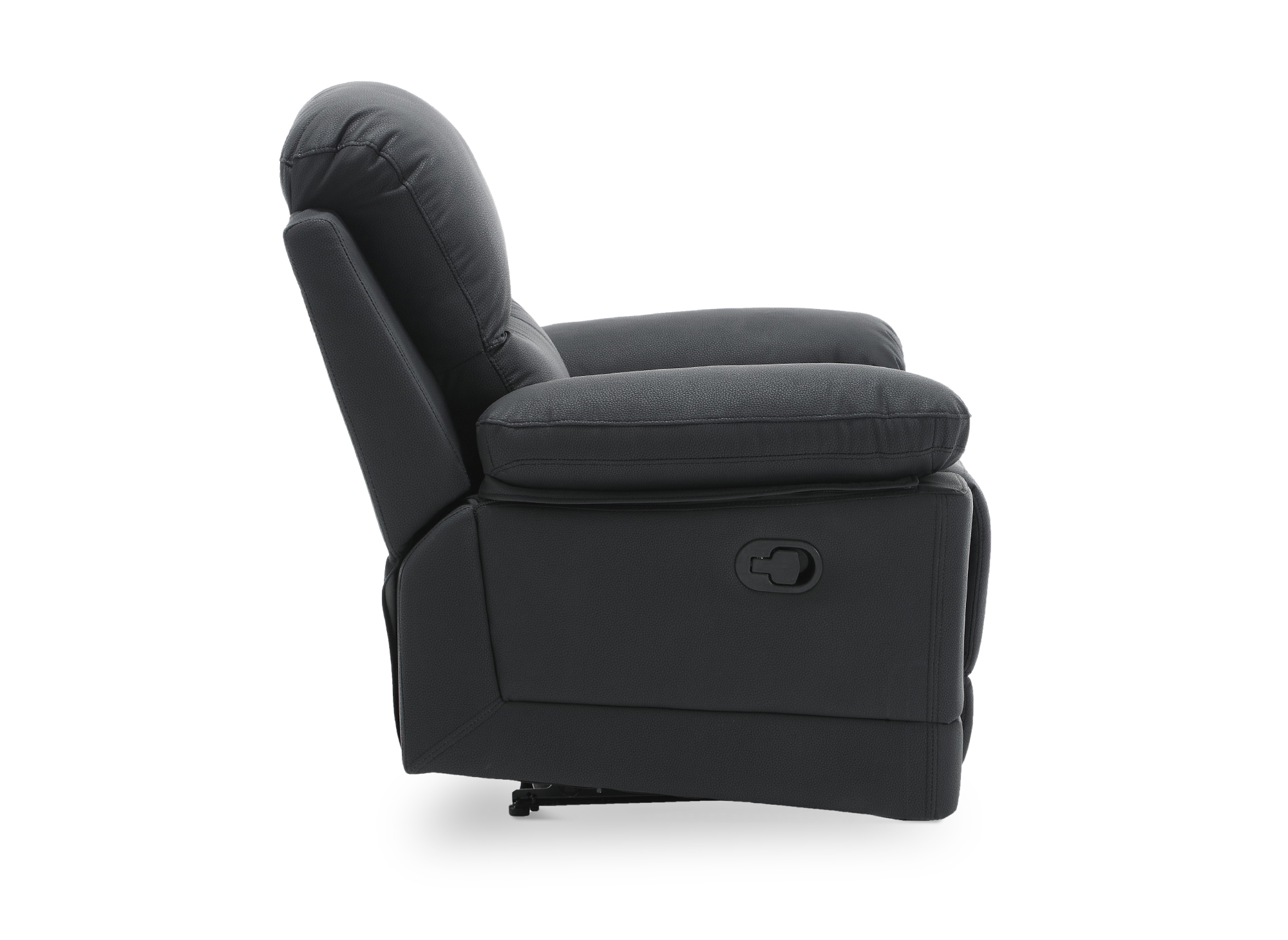 Fauteuil relax manuel en simili cuir noir DANY