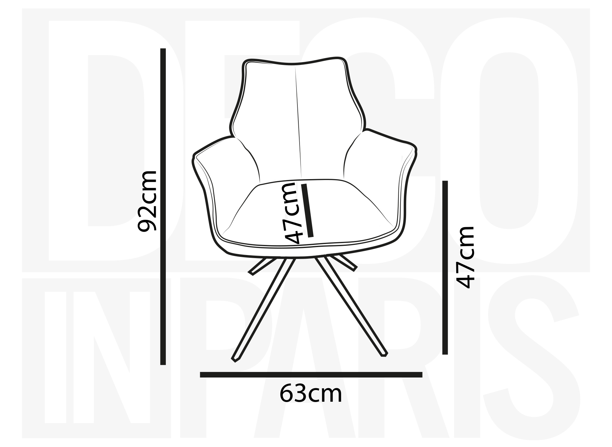 Chaise pivotante avec accoudoirs en velours et tissu bouclette taupe ISALIE