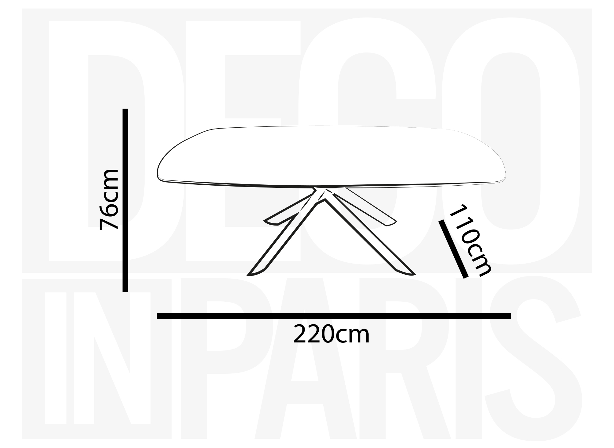 Table à manger design 8 personnes en verre trempé et métal noir AMAYA