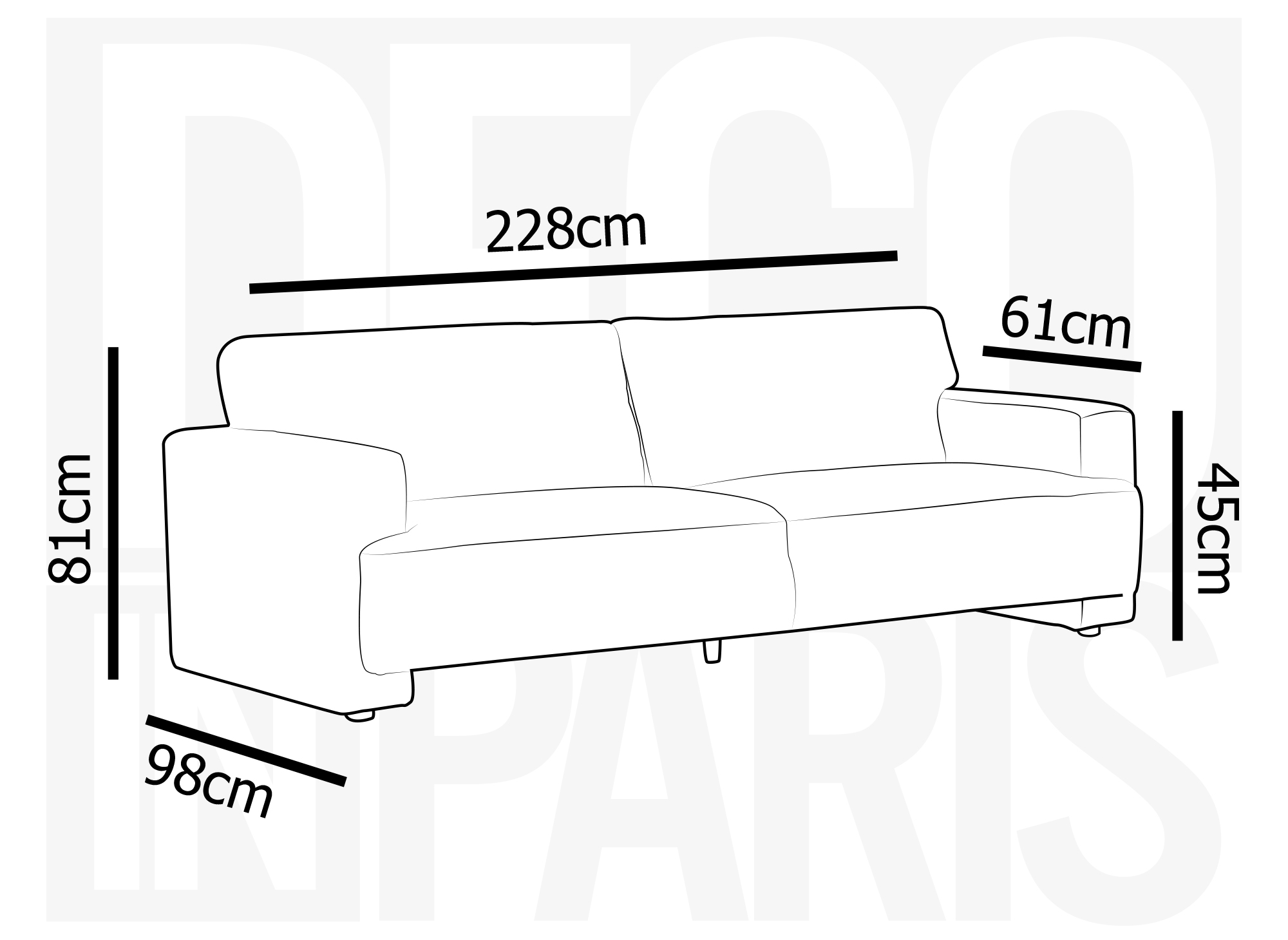 Canapé 3 places en tissu vert AYLINE