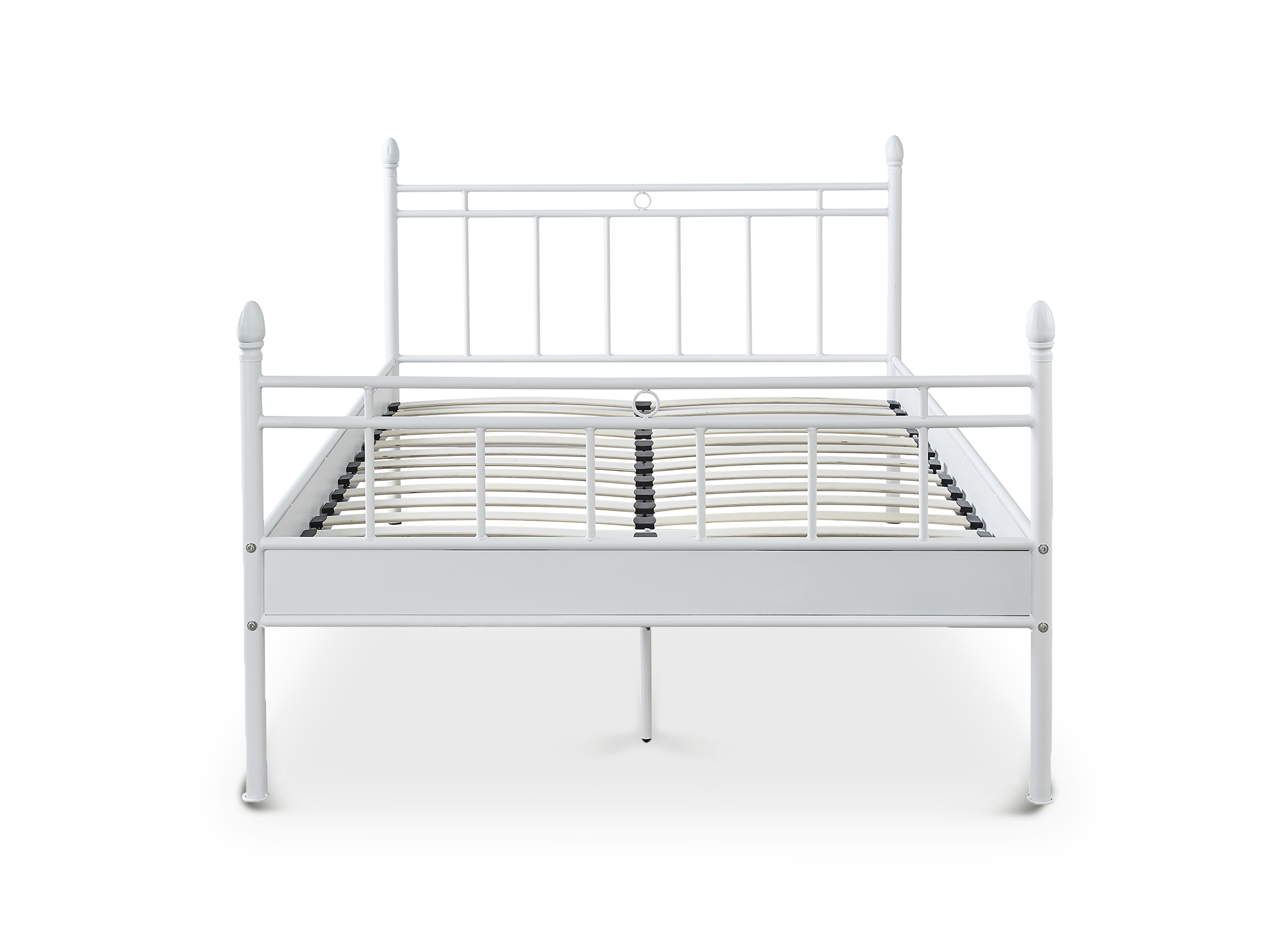 Lit double en métal blanc KADY 140 x 190 cm