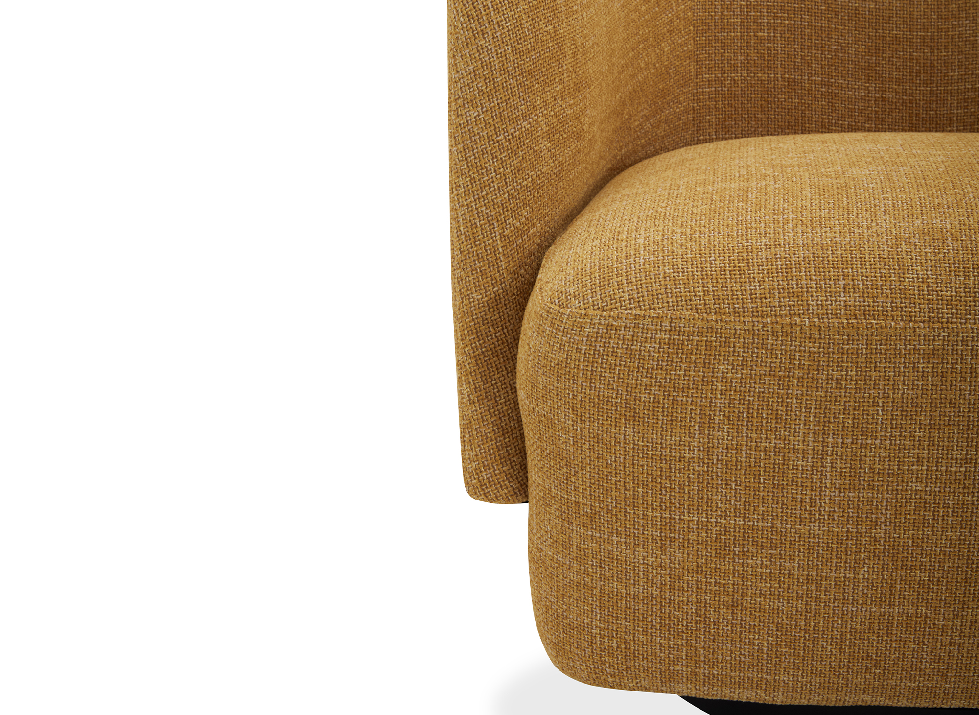 Fauteuil pivotant en tissu jaune MATHIS