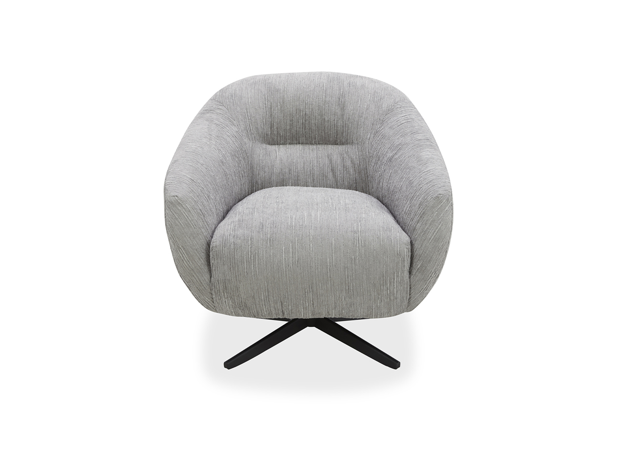 Fauteuil pivotant en velours chiné gris clair ALEZIO