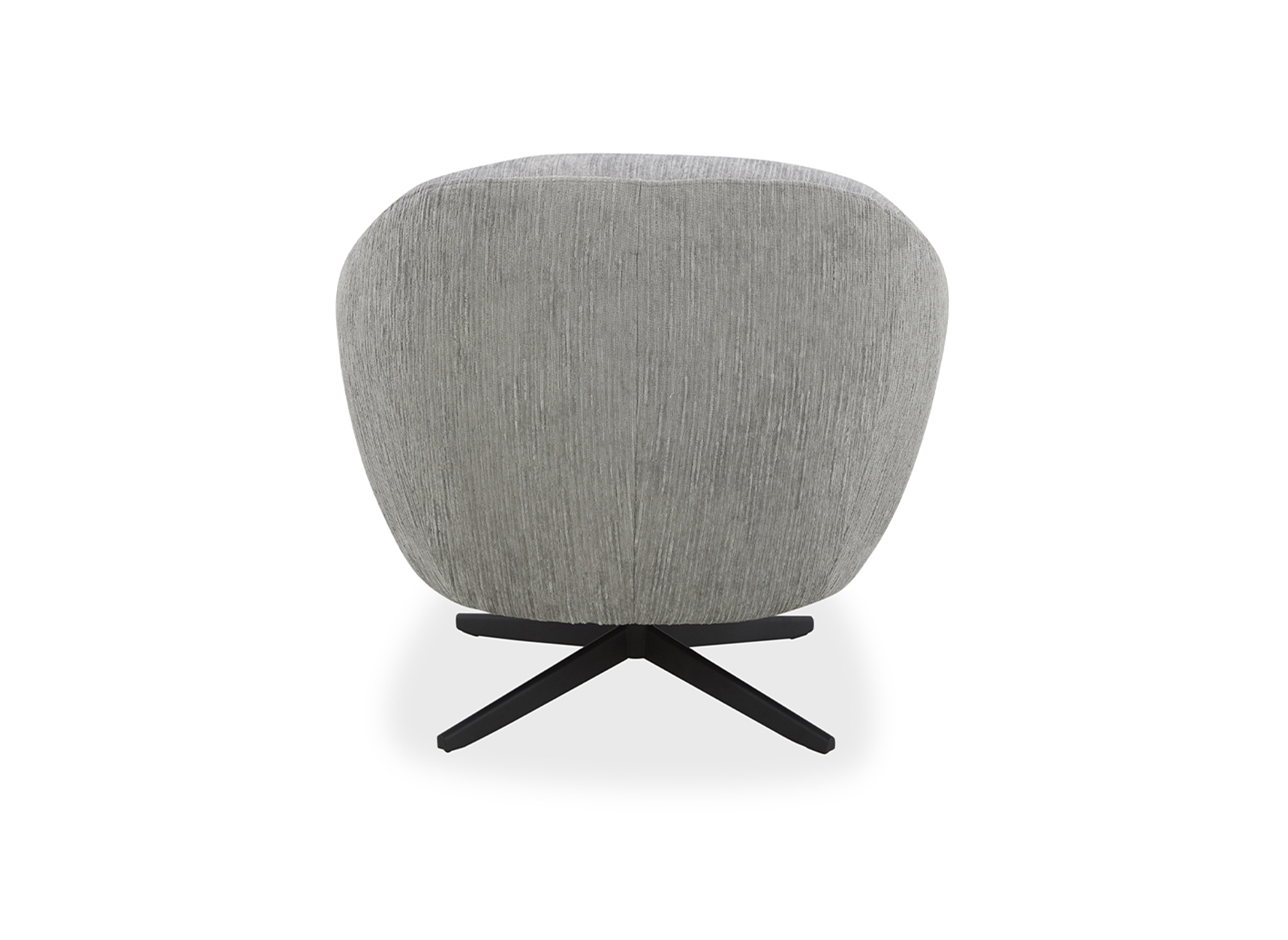 Fauteuil pivotant en velours chiné gris clair ALEZIO