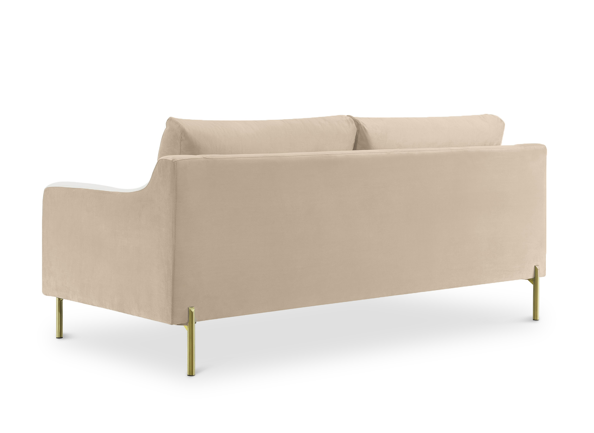 Canapé droit 2 places en velours beige CELINE