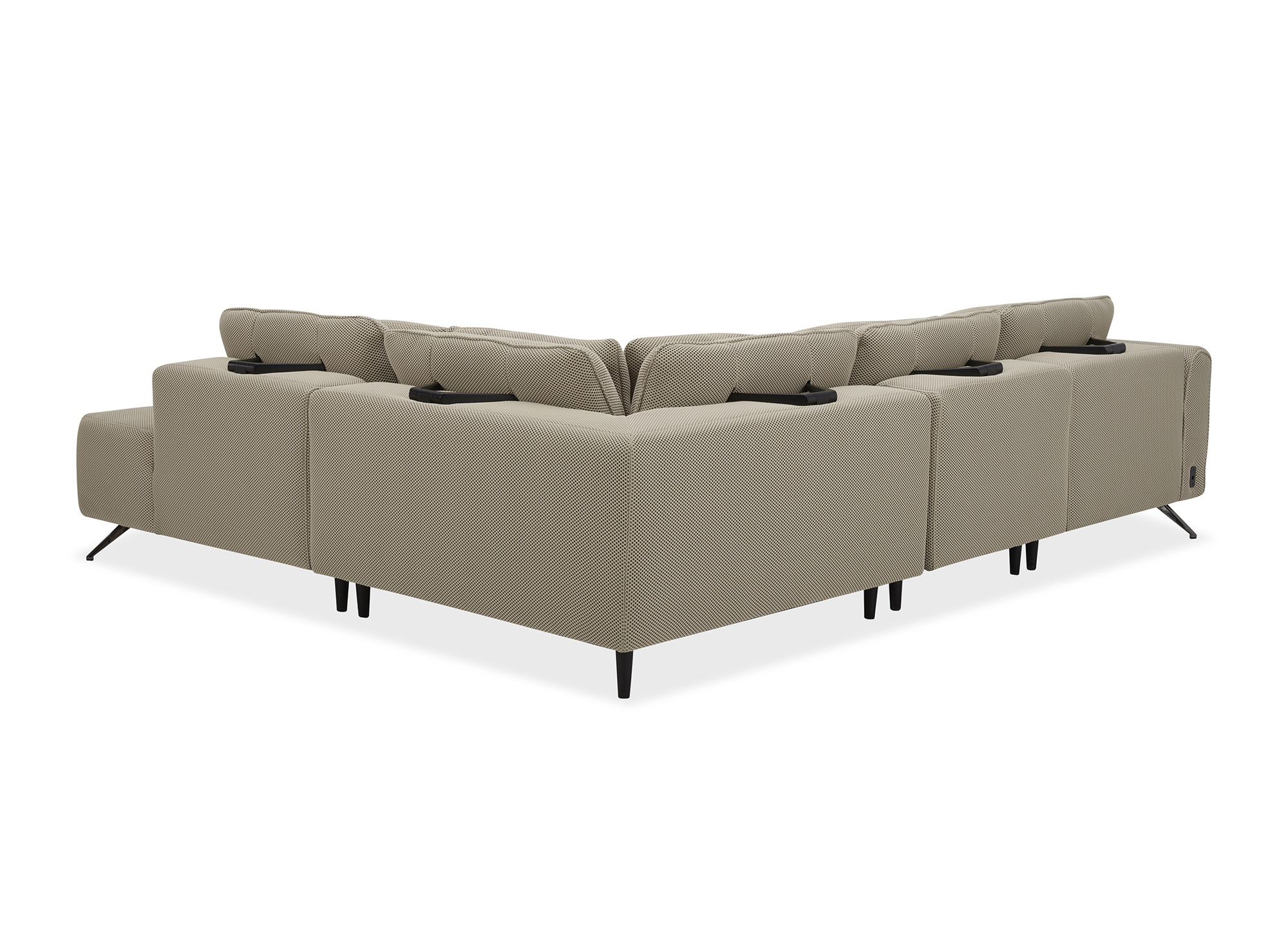 Canapé d'angle relax électrique en tissu 3D beige CANDICE - Angle droit