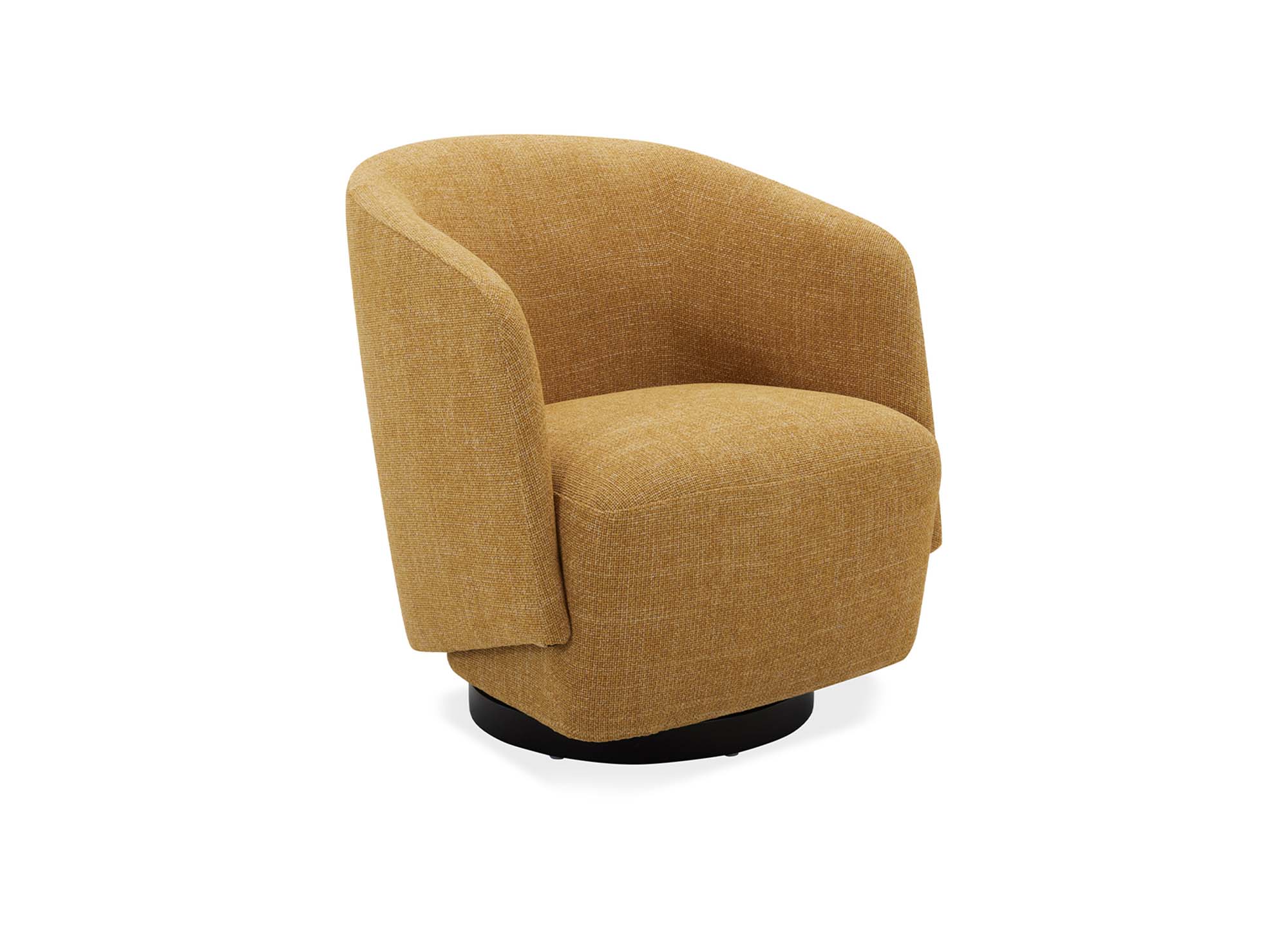 Fauteuil pivotant en tissu jaune MATHIS