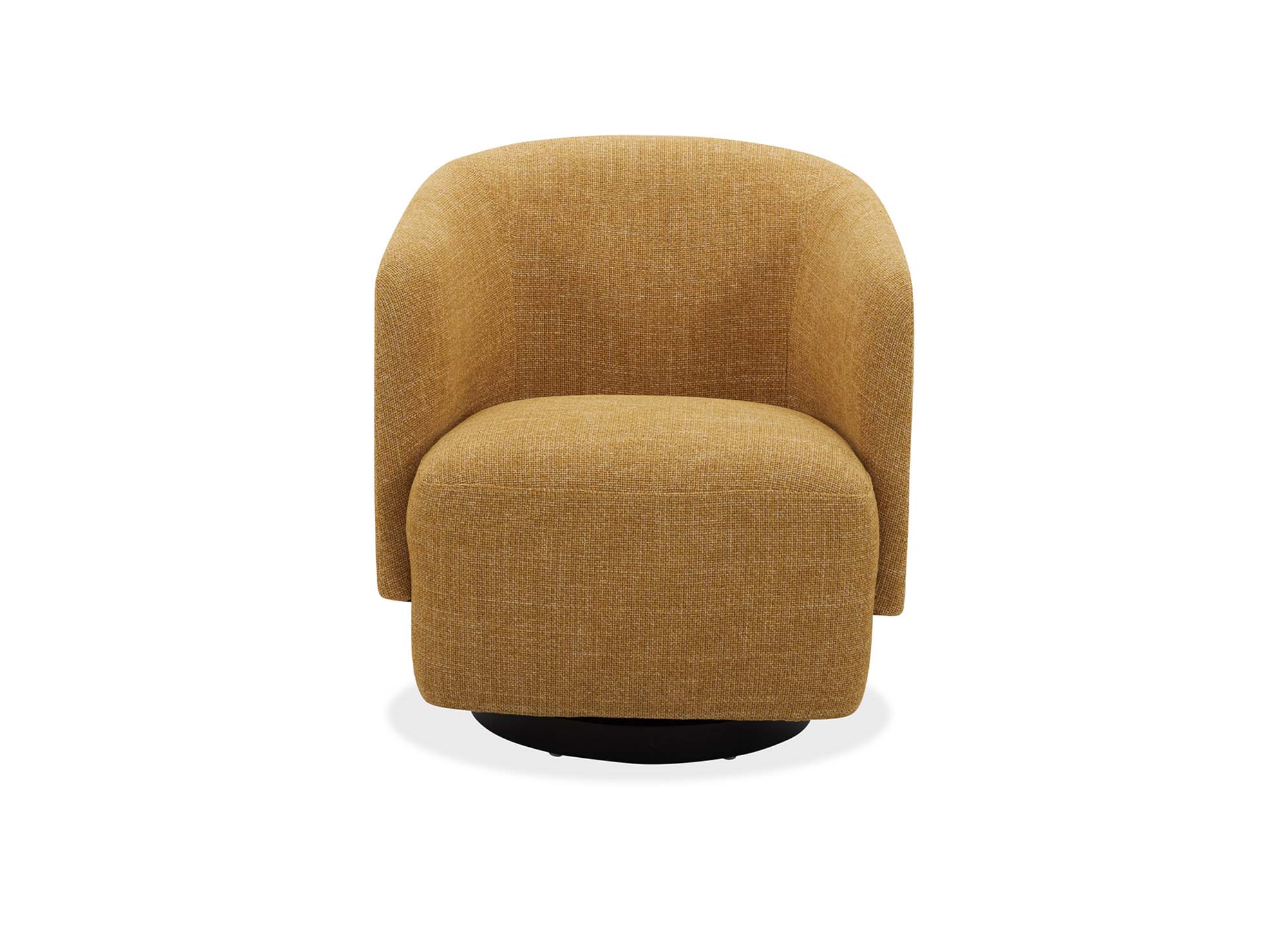 Fauteuil pivotant en tissu jaune MATHIS