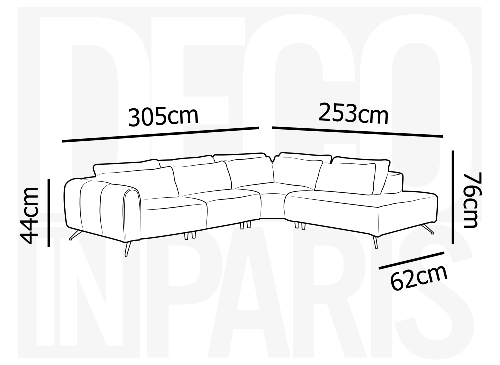 Canapé d'angle relax électrique en tissu 3D beige CANDICE - Angle droit