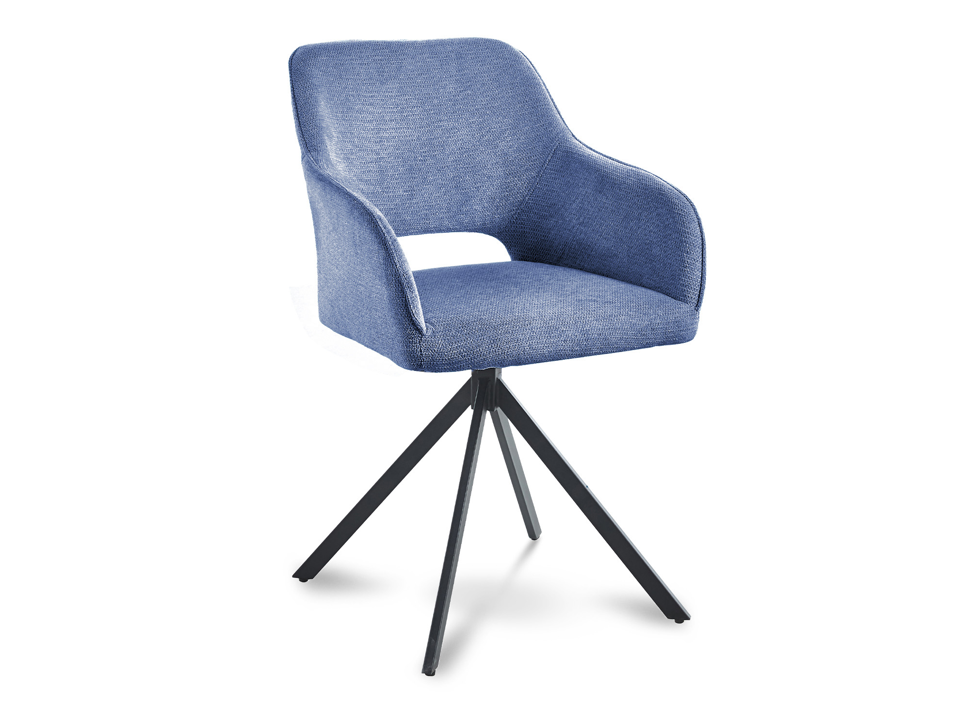 Lot de 2 chaises pivotantes design en velours bleu CIEL