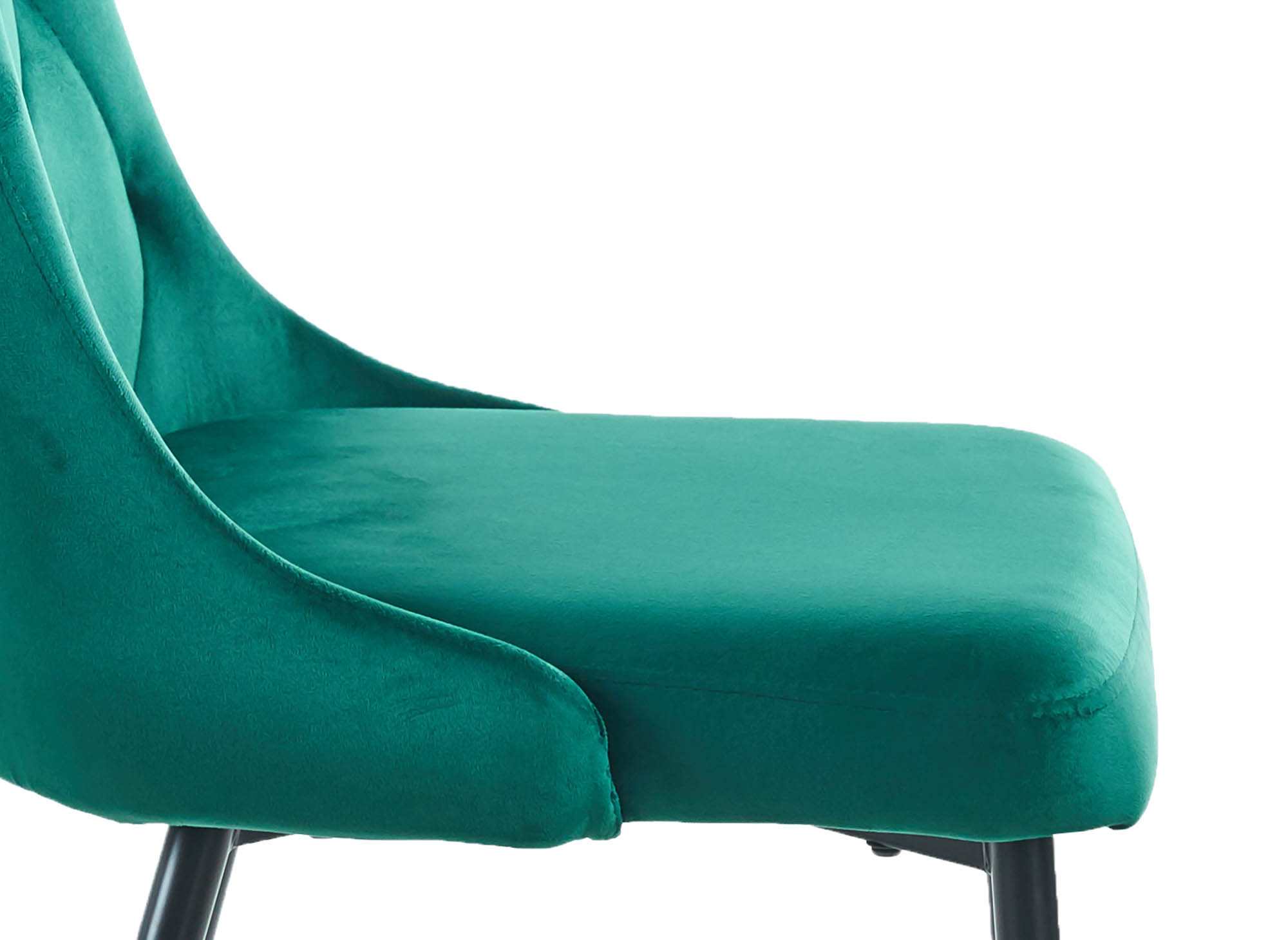 Lot de 4 chaises design en velours vert OLVEA