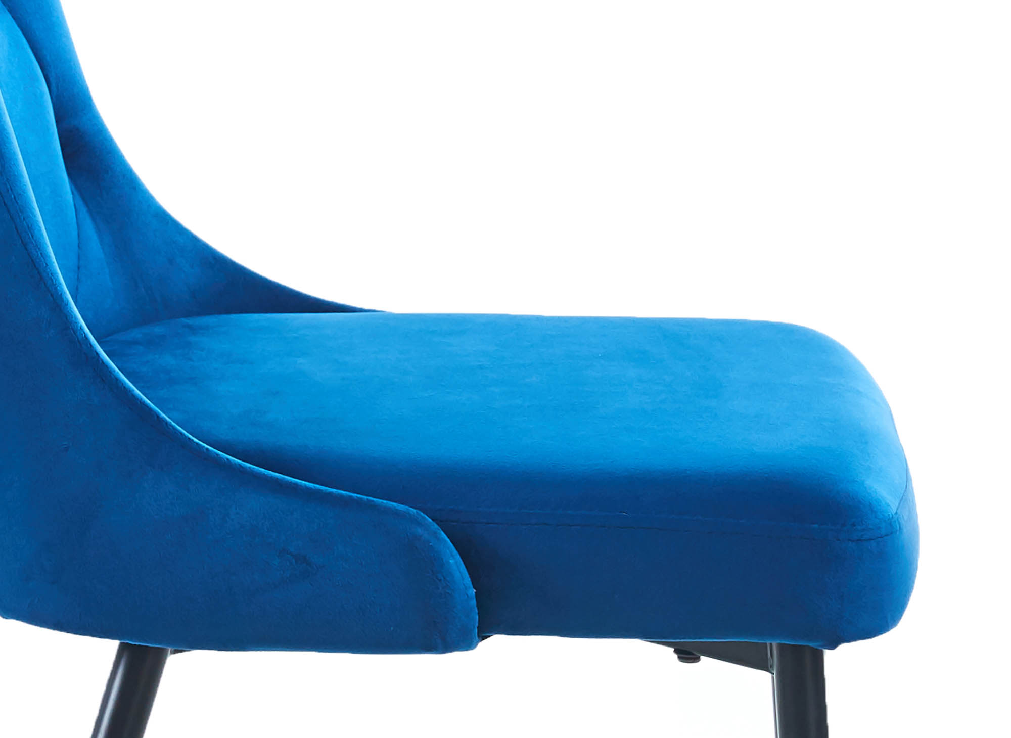 Lot de 4 chaises design en velours bleu OLVEA