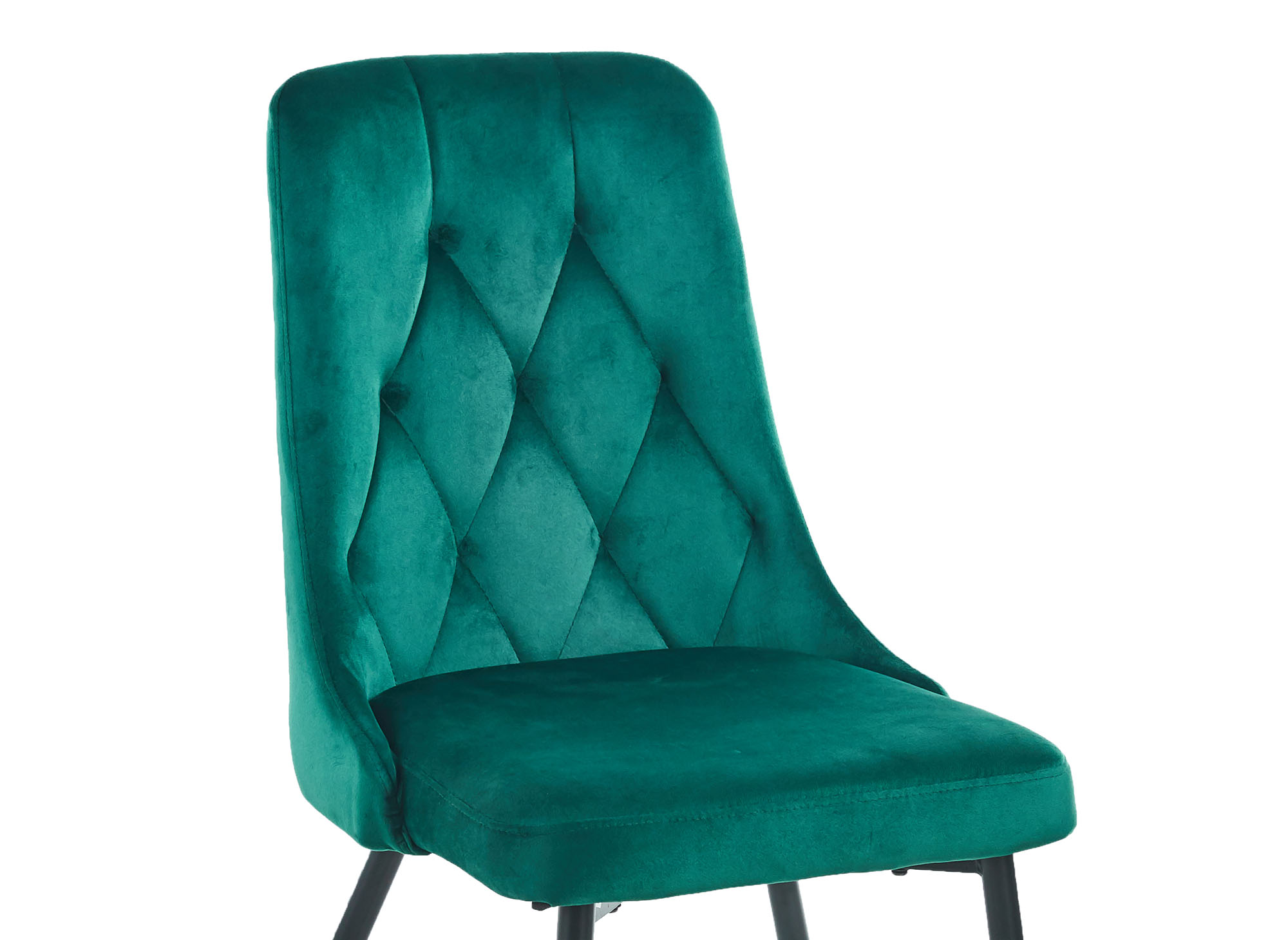 Lot de 4 chaises design en velours vert OLVEA