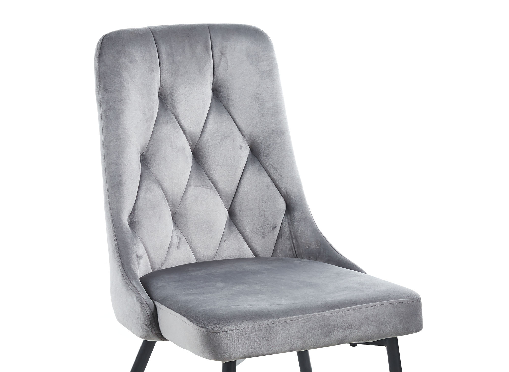 Lot de 4 chaises design en velours gris OLVEA