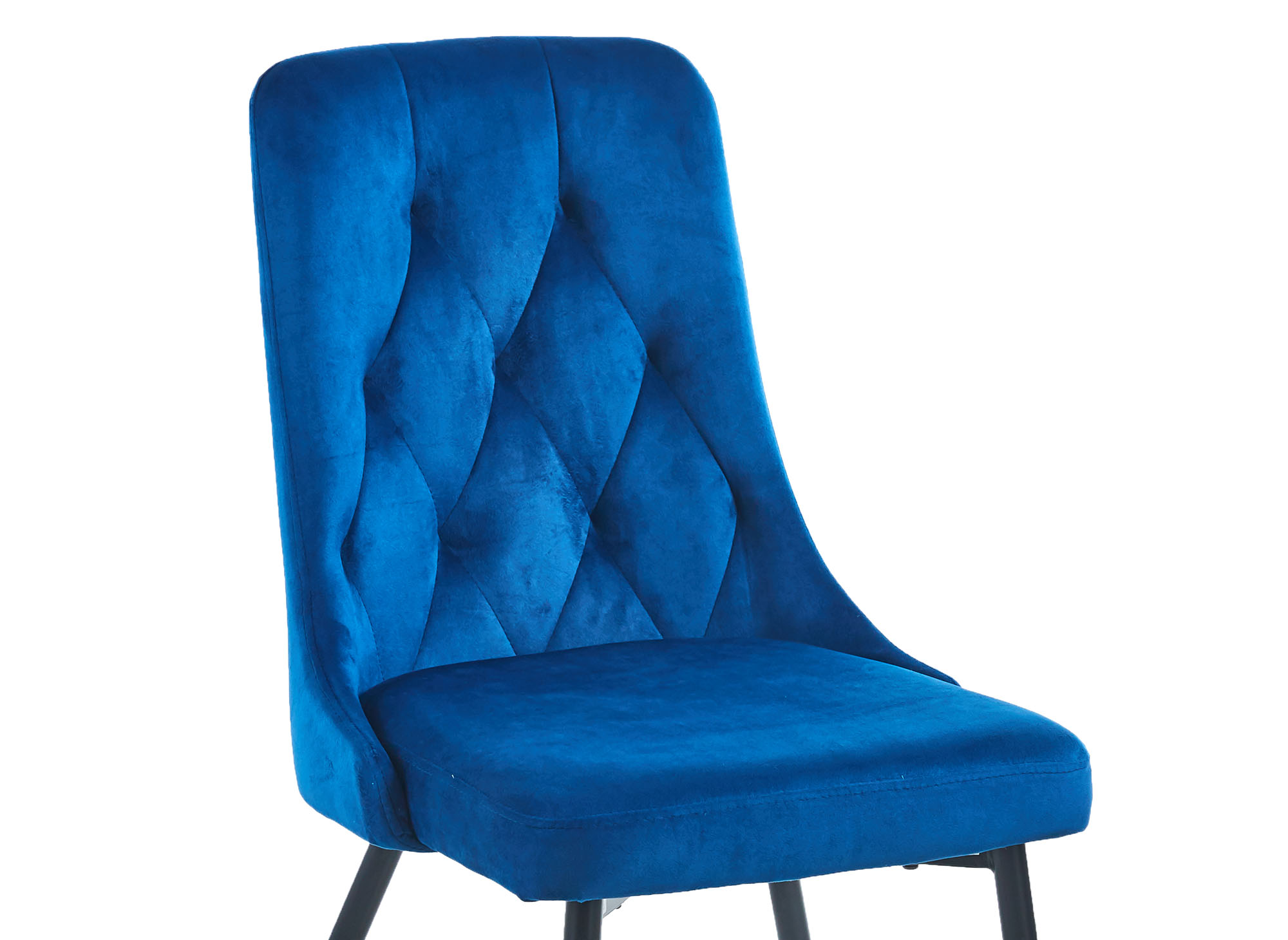 Lot de 4 chaises design en velours bleu OLVEA