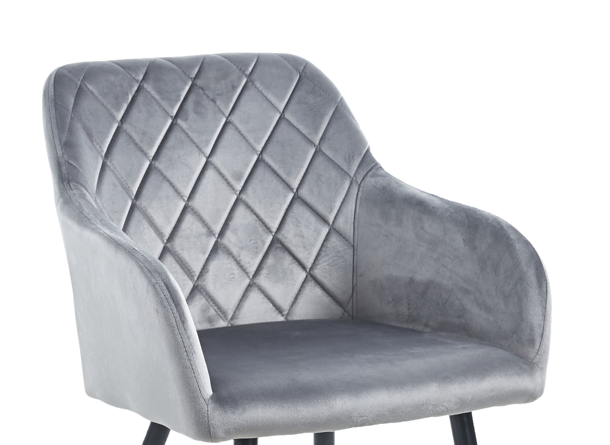 Lot de 2 chaises avec accoudoirs en velours gris KANA