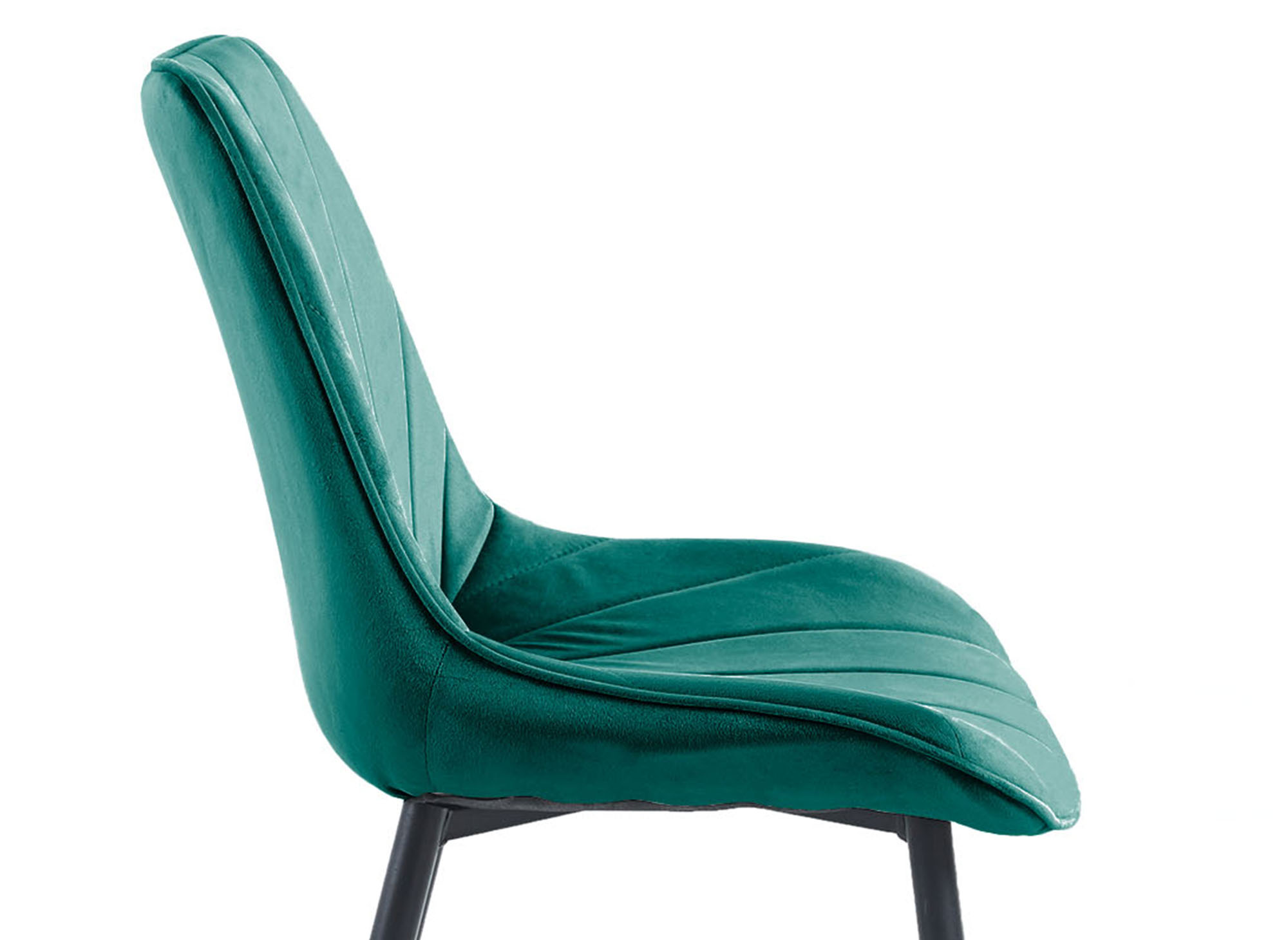 Lot de 4 chaises design en velours vert ELOVA