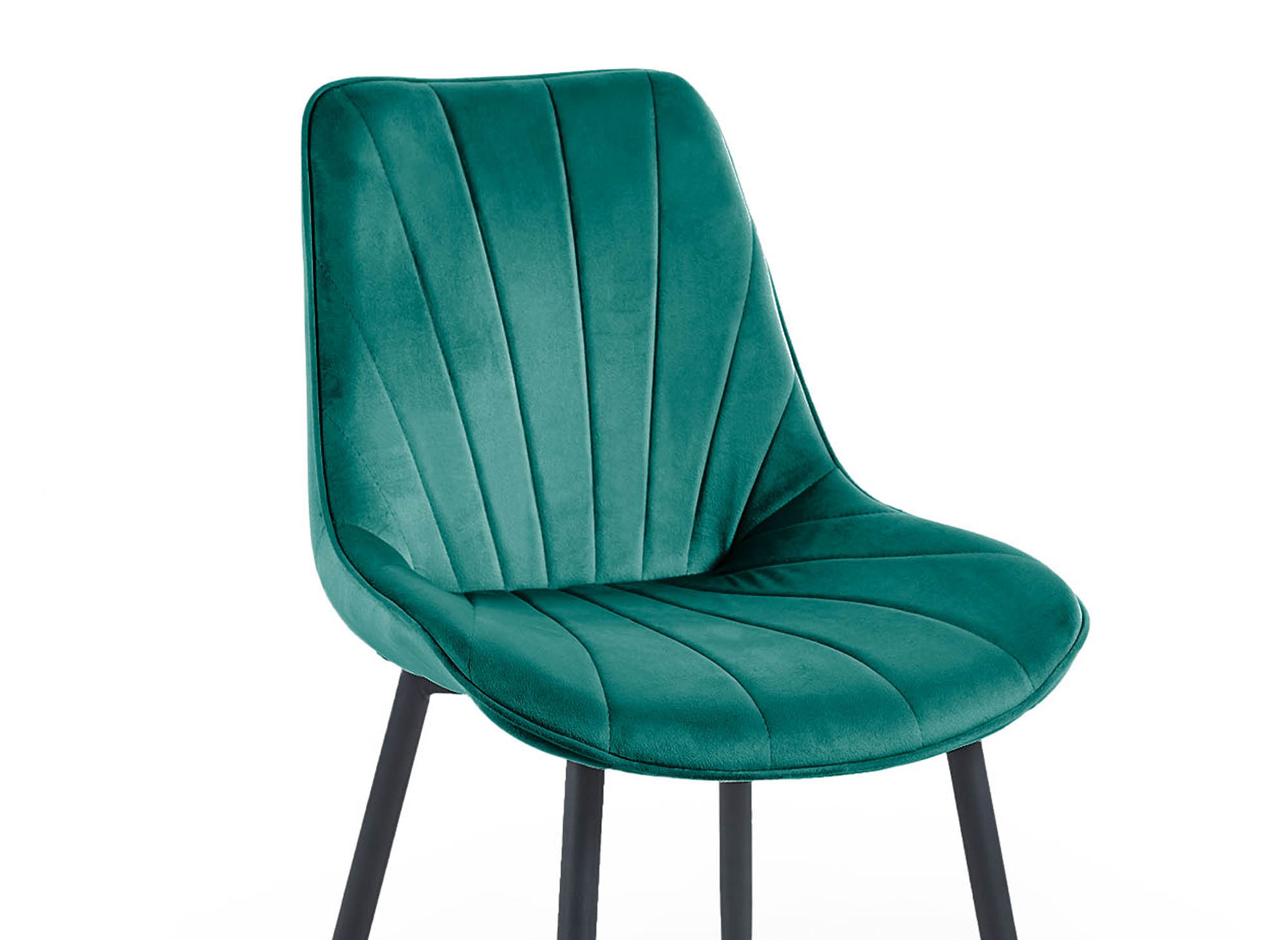 Lot de 4 chaises design en velours vert ELOVA