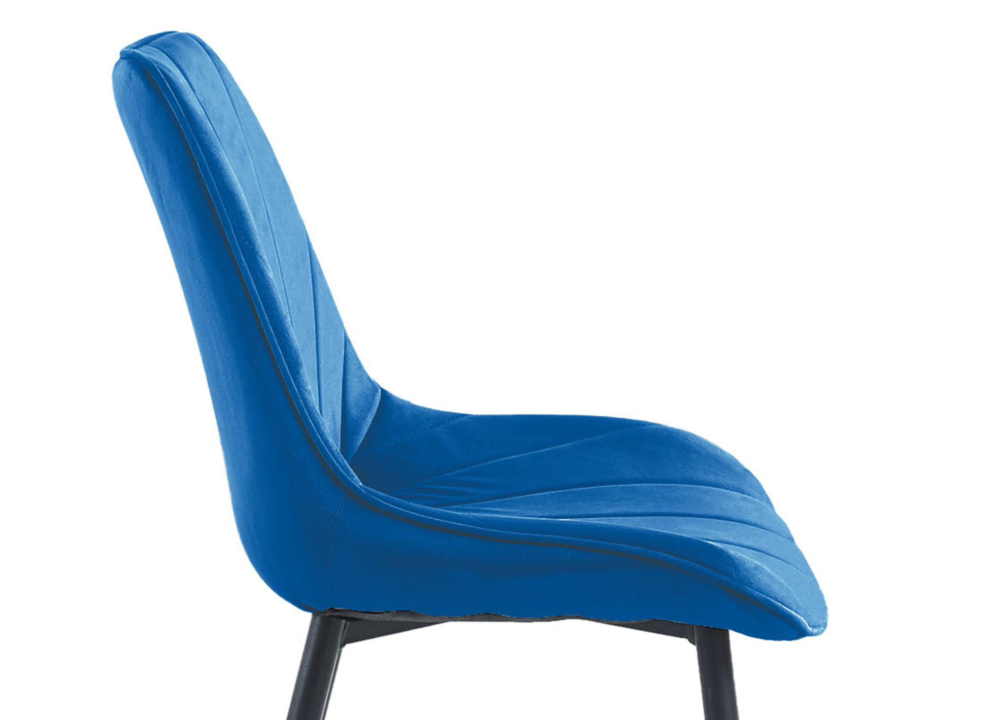 Lot de 4 chaises design en velours bleu ELOVA