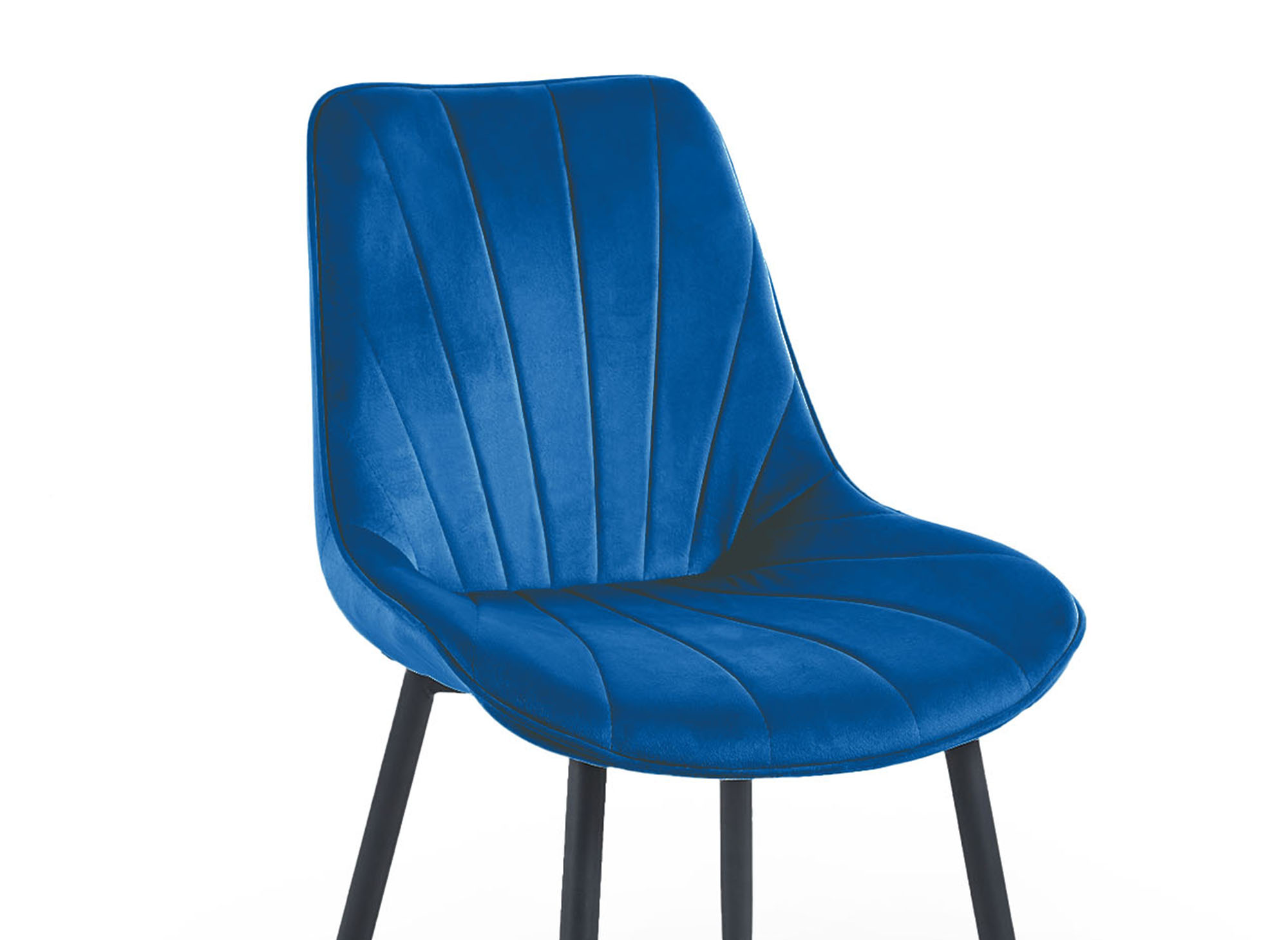 Lot de 4 chaises design en velours bleu ELOVA