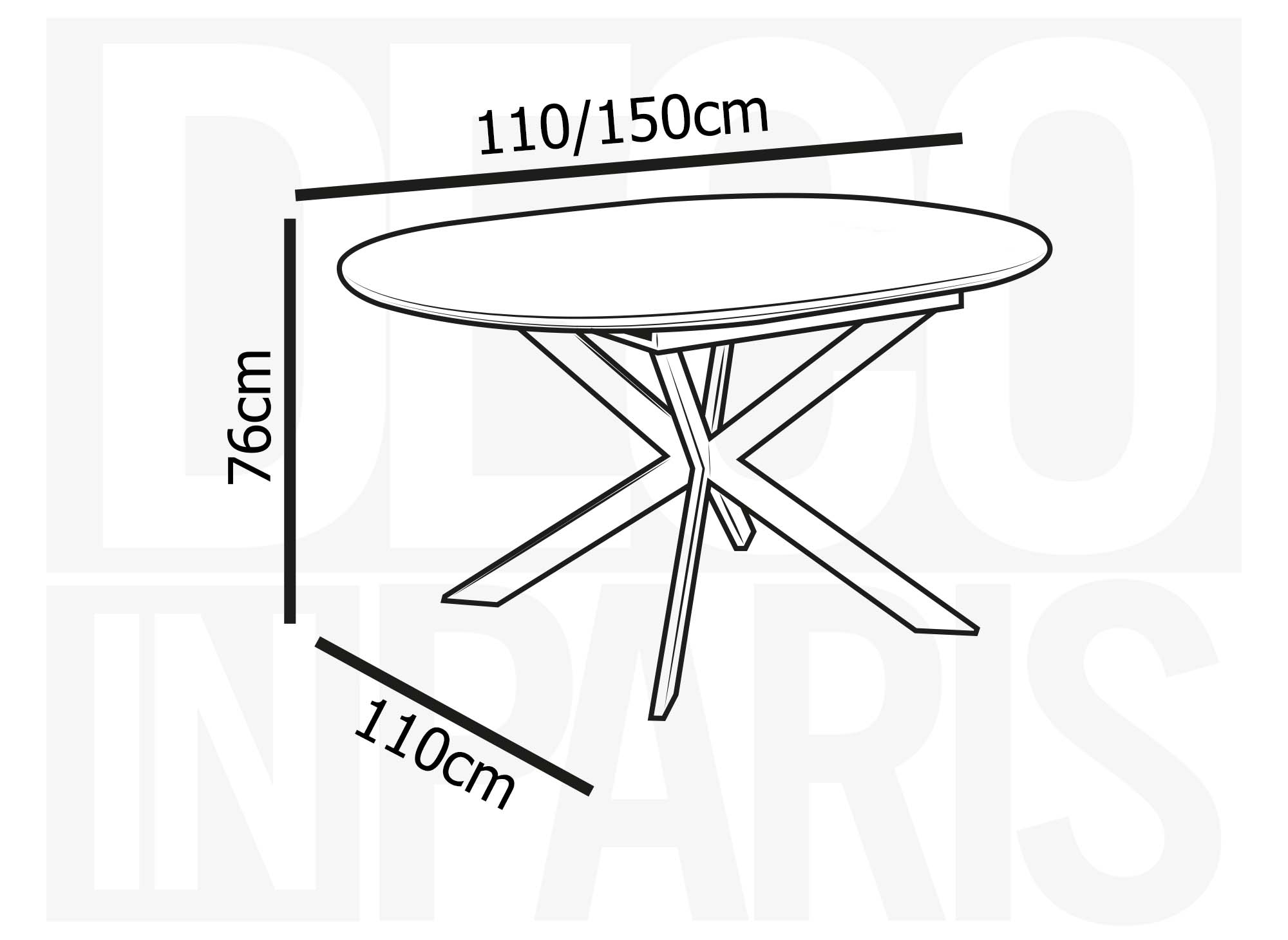 Table à manger ronde à rallonge couleur chêne VENOM