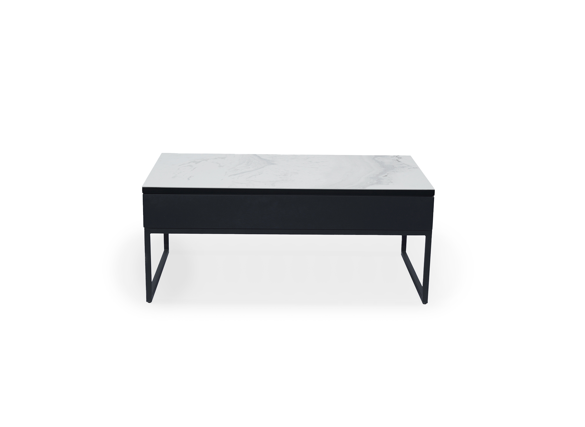 Table basse design avec plateau relevable en céramique blanche MARIE