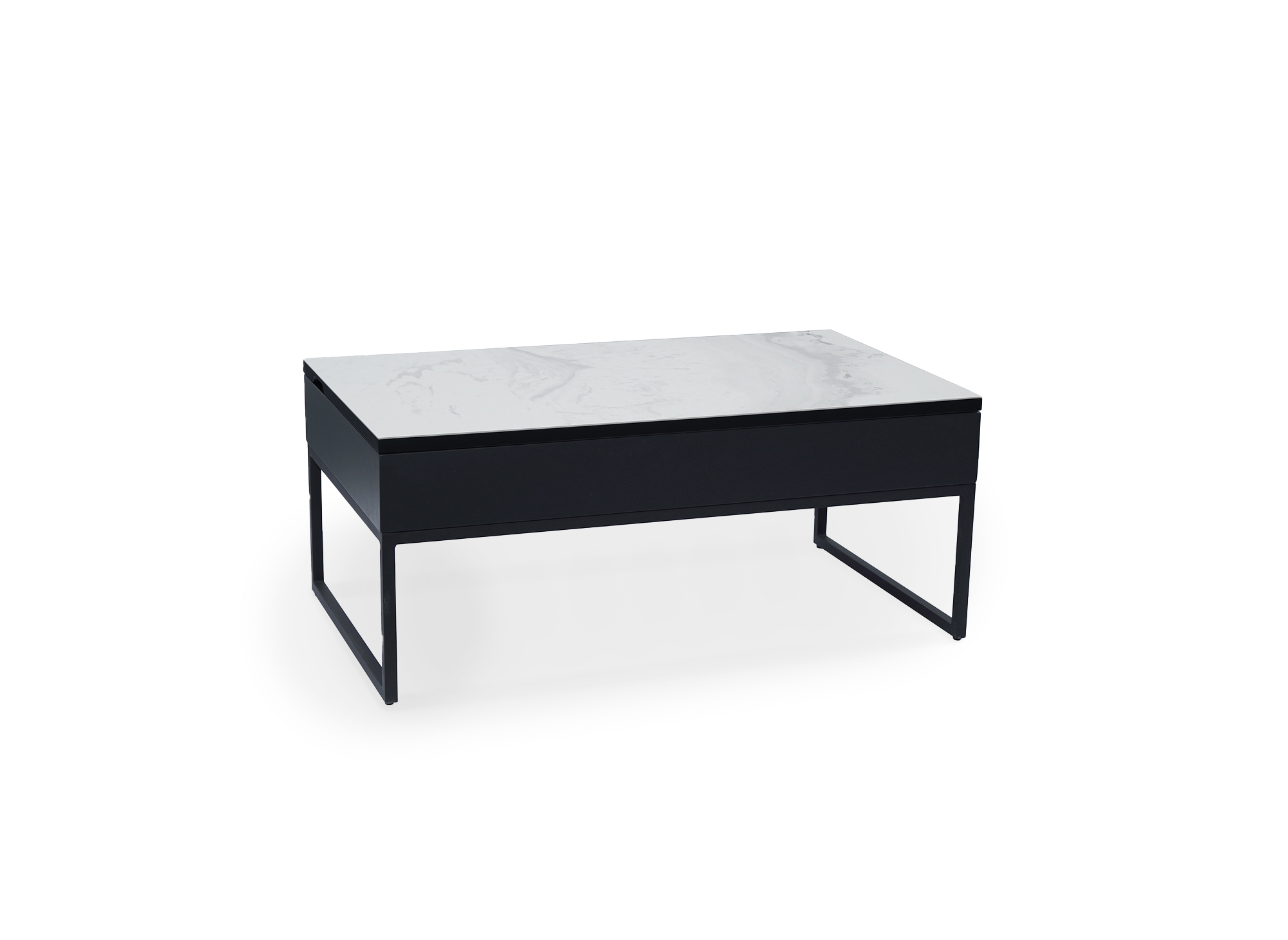 Table basse design avec plateau relevable en céramique blanche MARIE