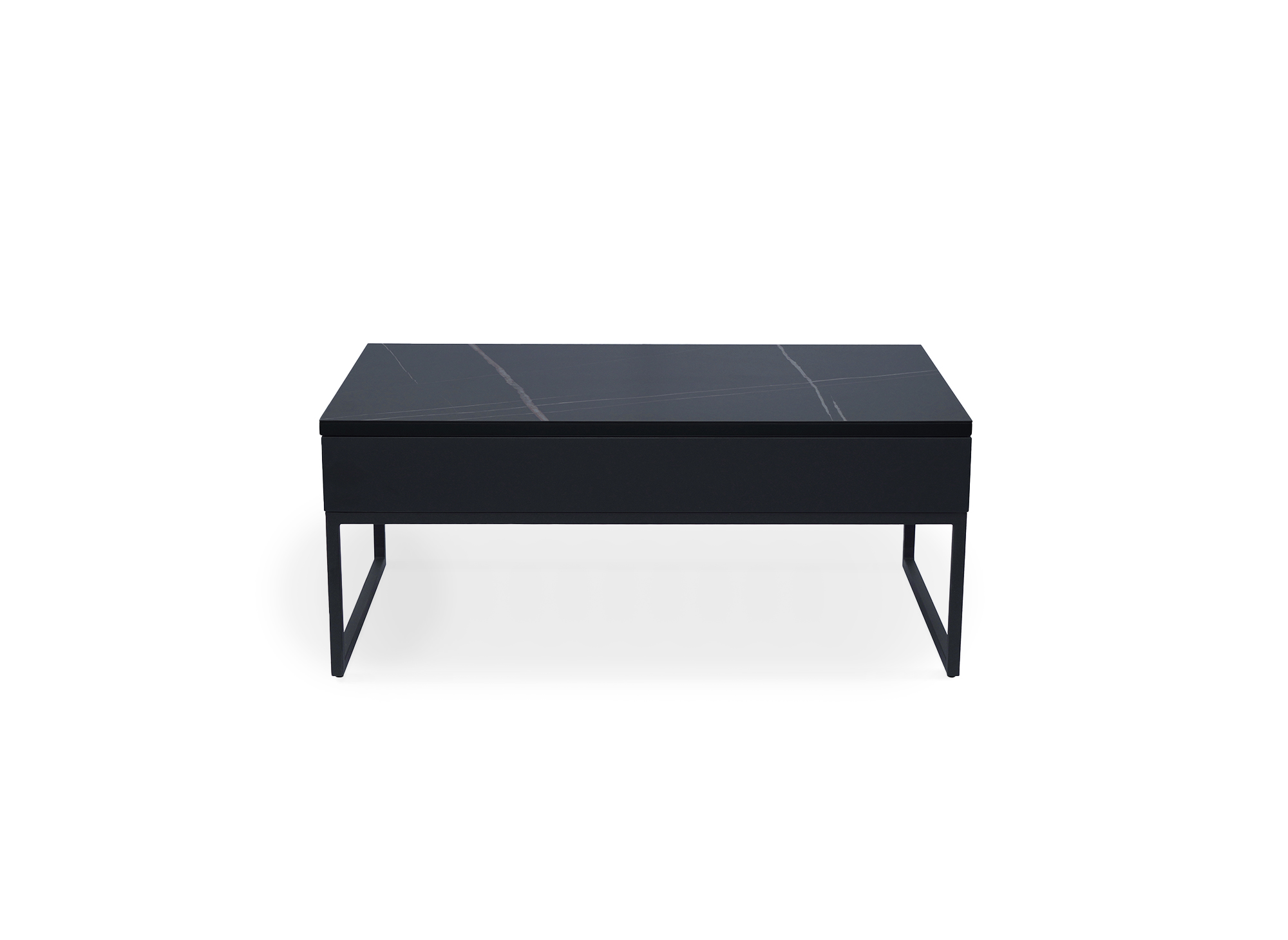 Table basse design avec plateau relevable en céramique noir MARIE