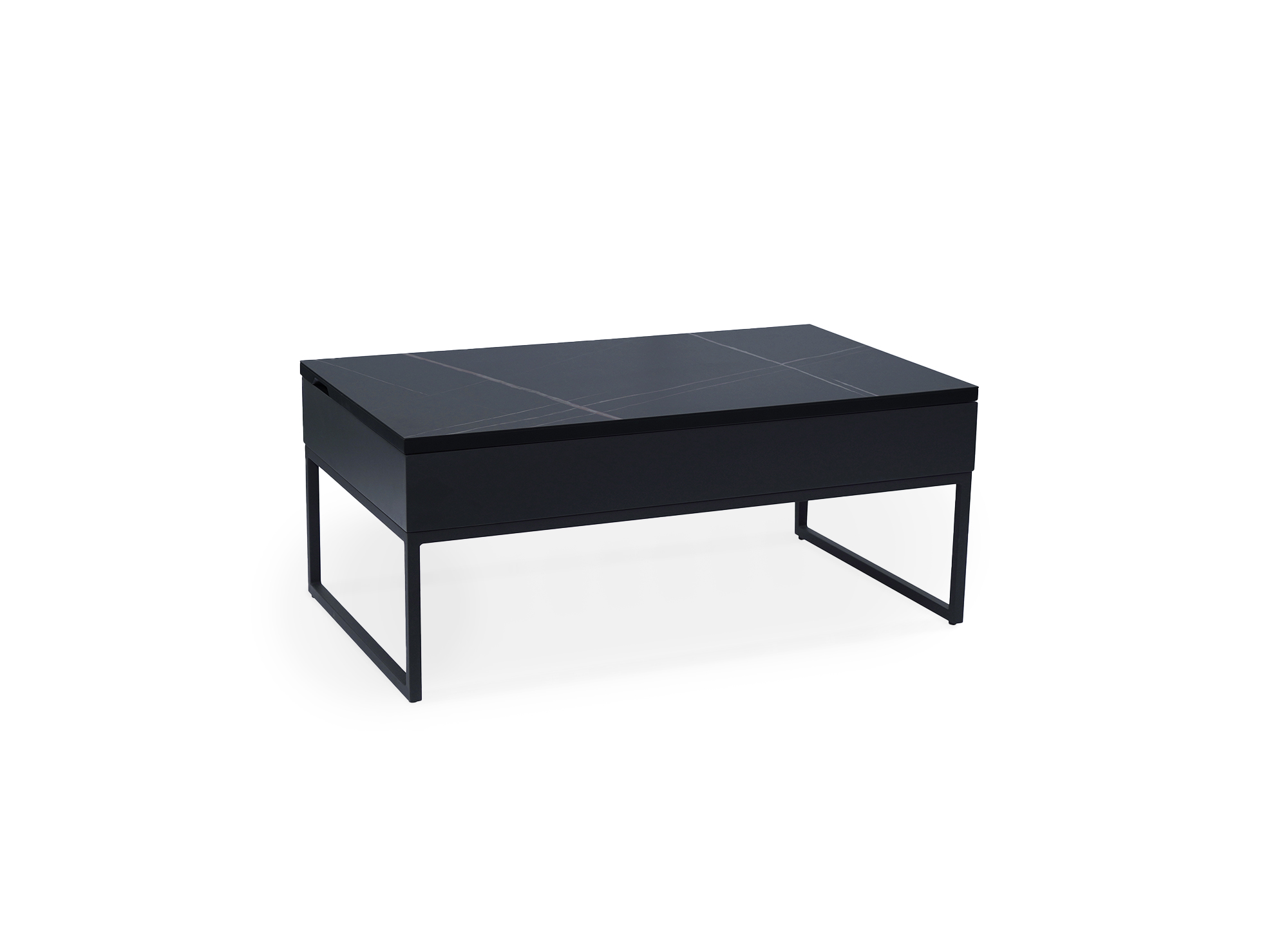 Table basse design avec plateau relevable en céramique noir MARIE