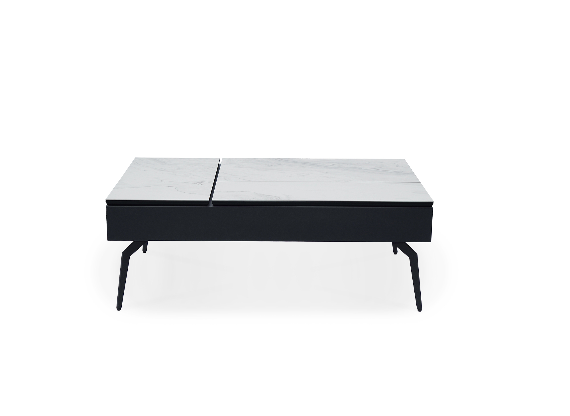 Table basse design avec plateau relevable en céramique blanche SILVANA