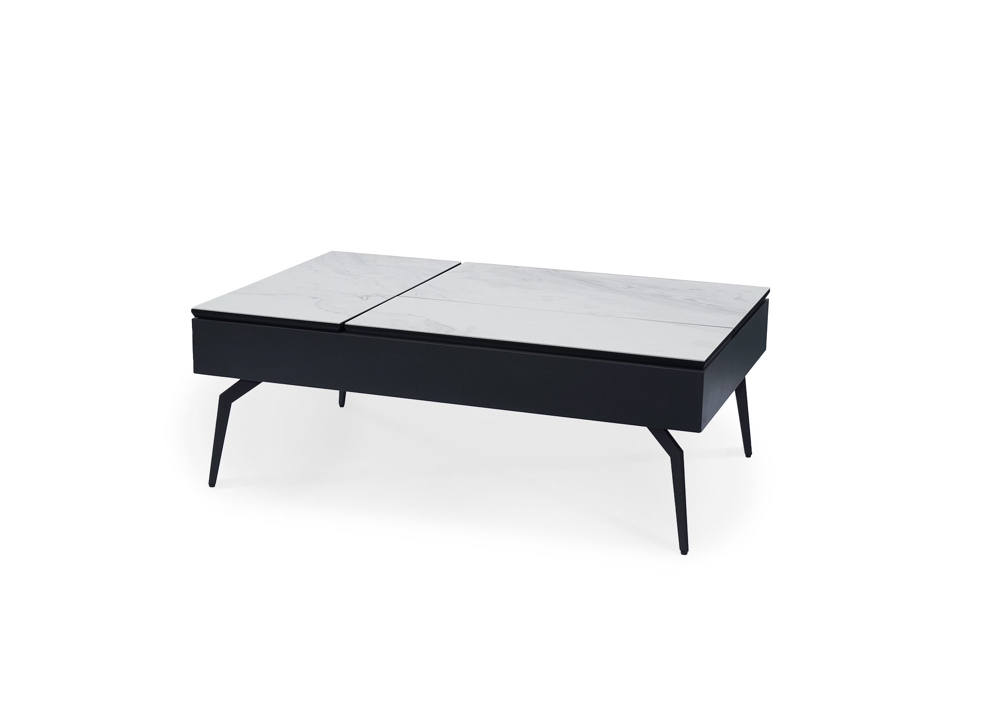 Table basse design avec plateau relevable en céramique blanche SILVANA