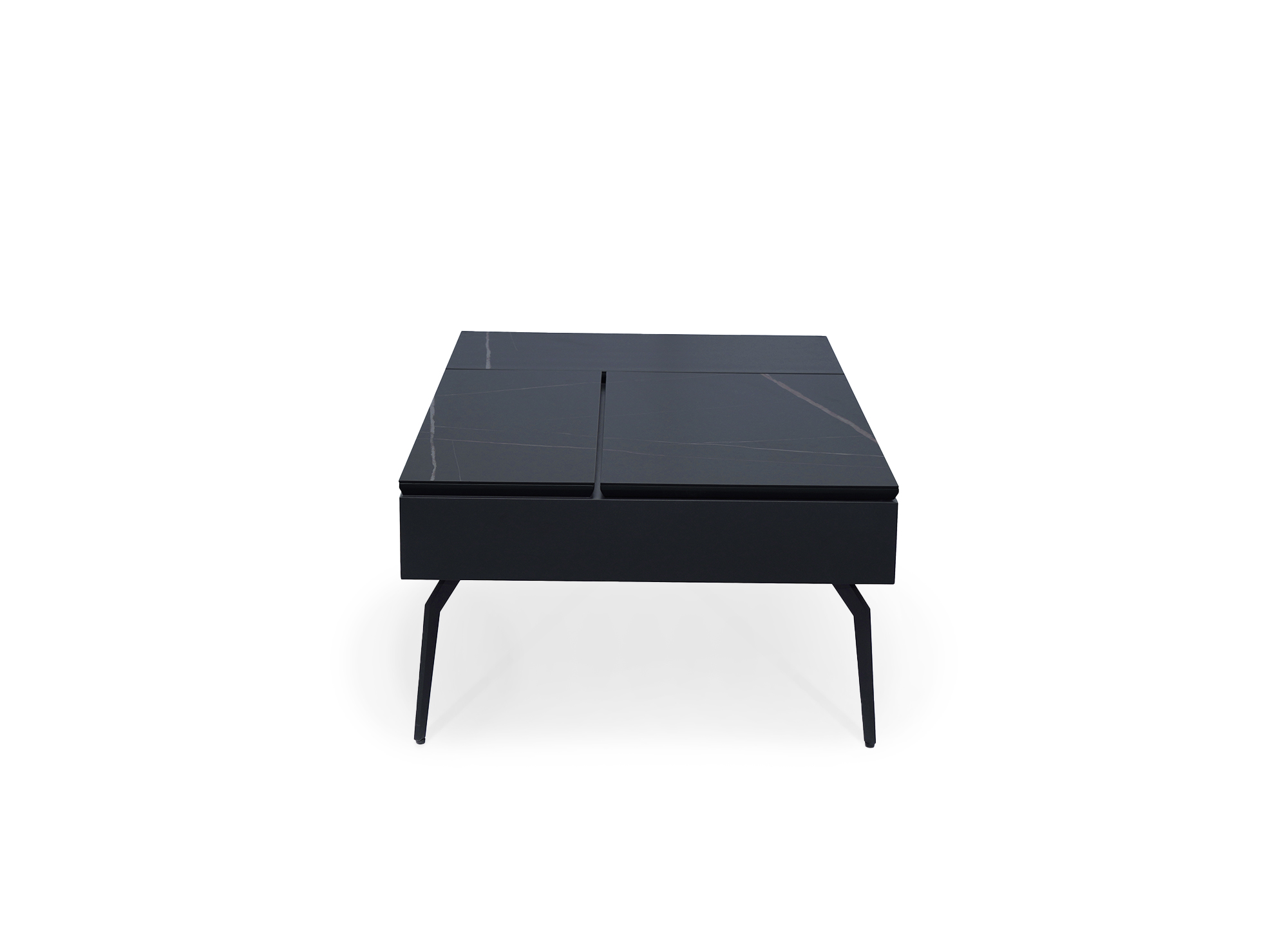 Table basse design avec plateau relevable en céramique noir SILVANA