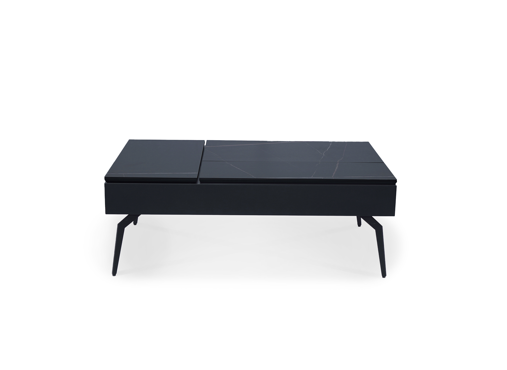 Table basse design avec plateau relevable en céramique noir SILVANA