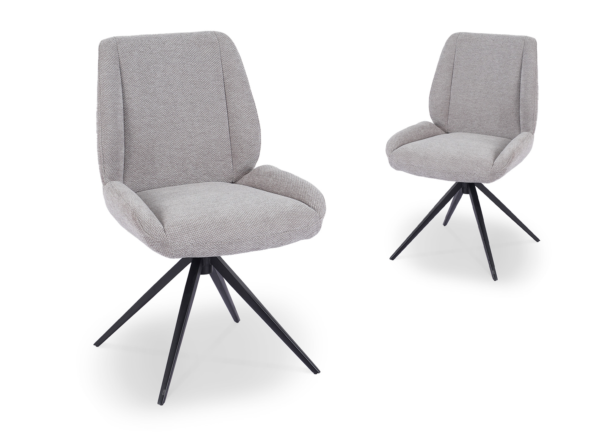 Lot de 2 chaises pivotantes en tissu gris LUZIA