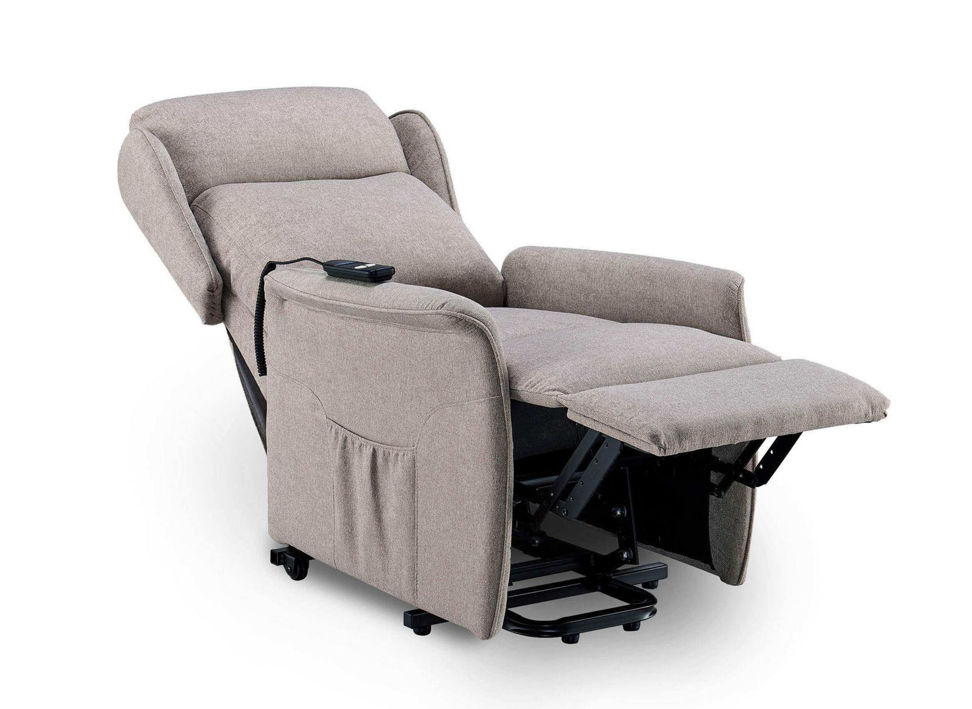 Fauteuil releveur relax en tissu beige à commande électrique DARKO