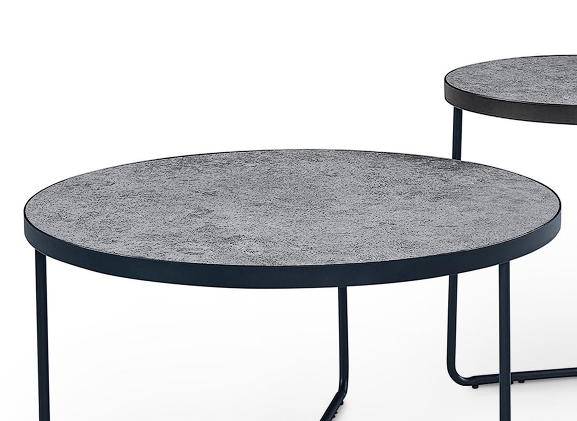 Lot de 3 tables basses rondes noir ROMY